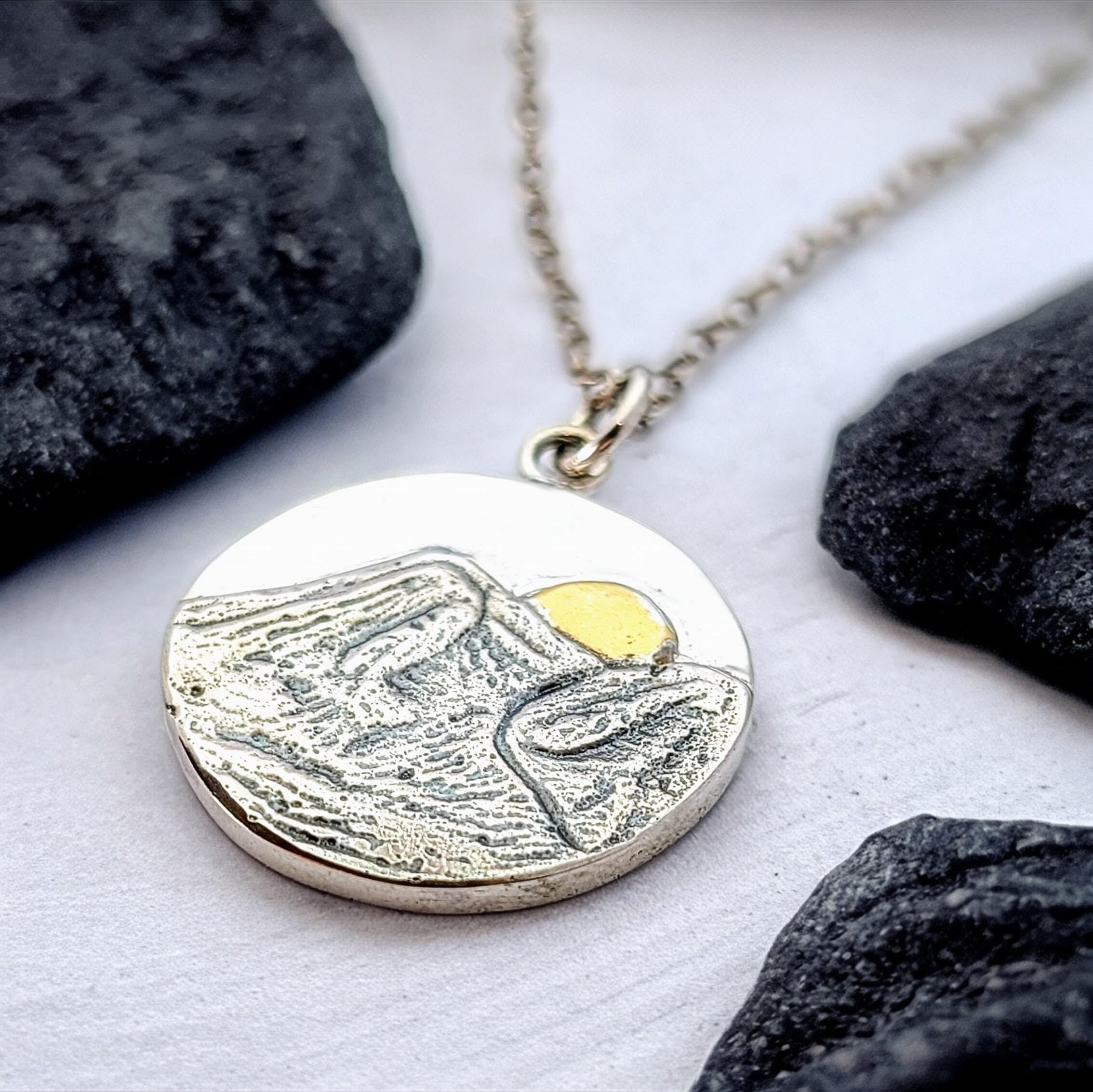 Glencoe Mountain Pendant, handmade in recycled sterling silver
