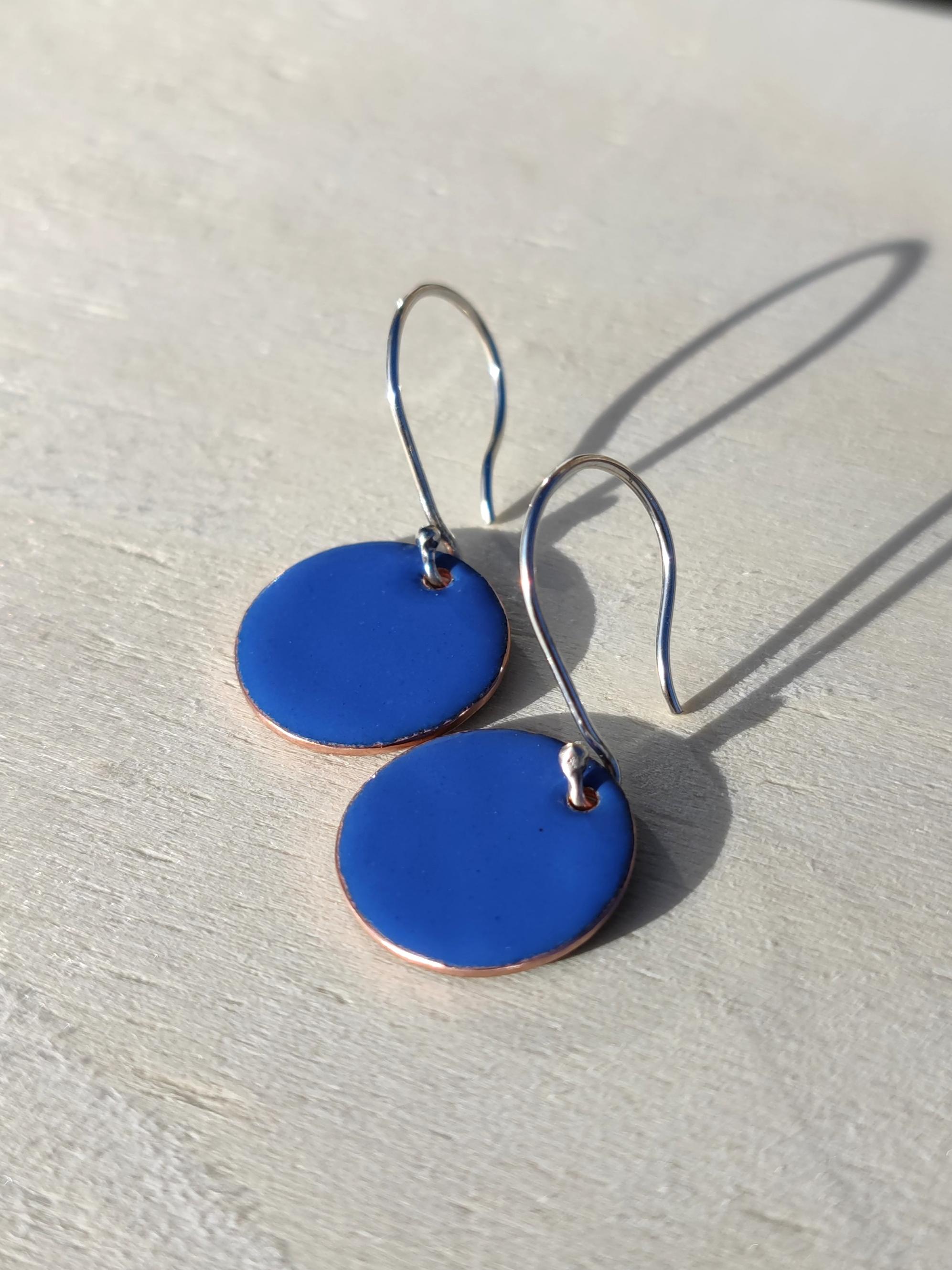 Opaque Enamelled Drop Earrings Various Colours