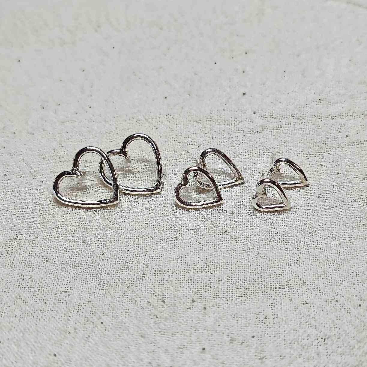 Sterling Silver Heart Stud Earrings