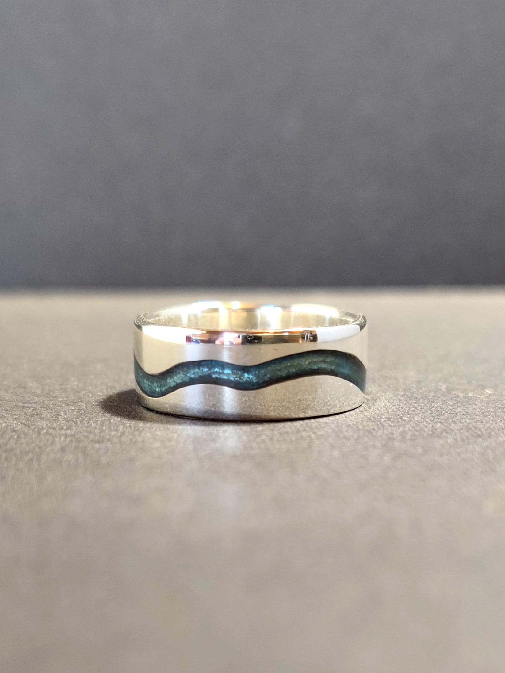 Sterling Silver Memorial Waves Ring
