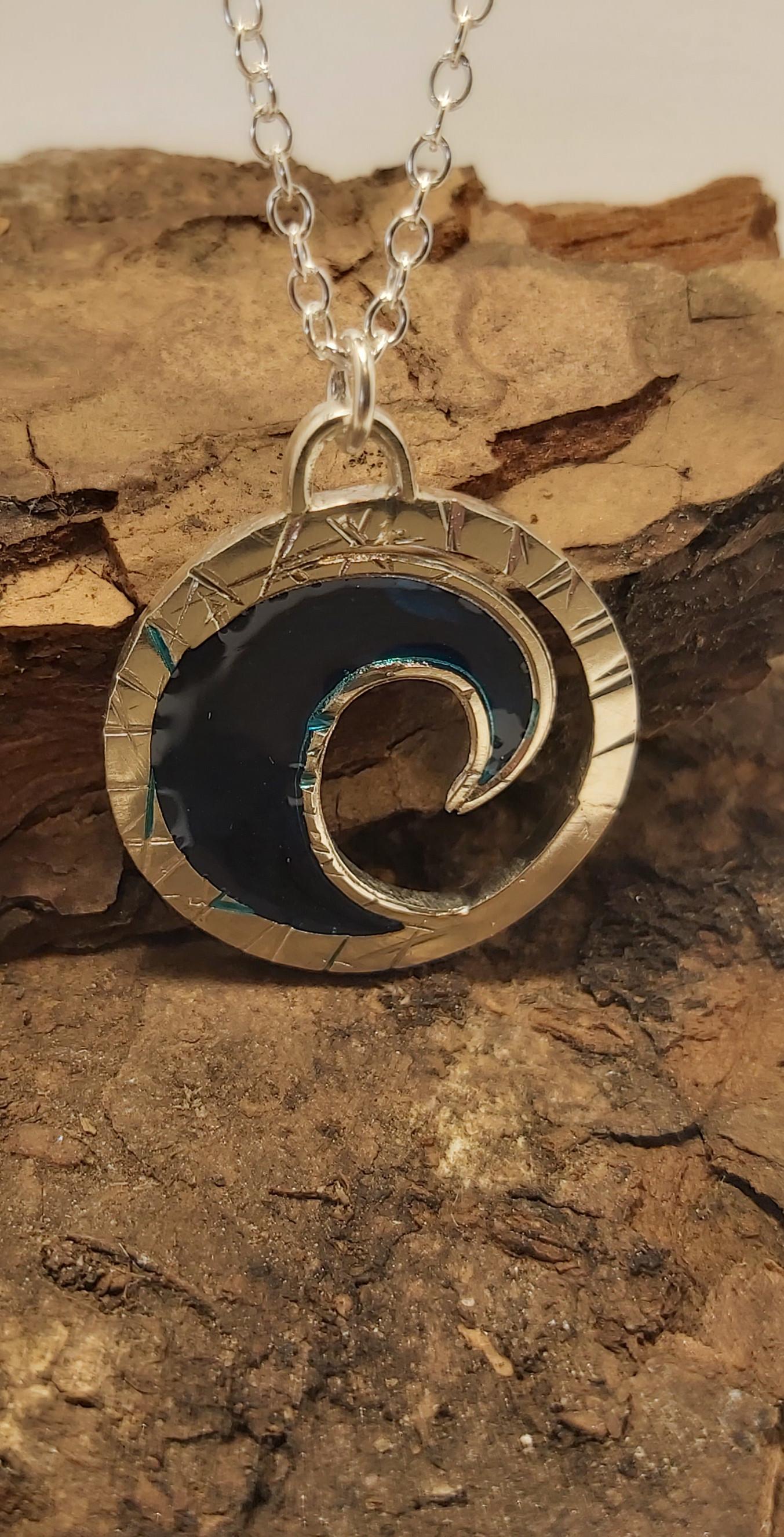 Sterling Silver Wave Pendant