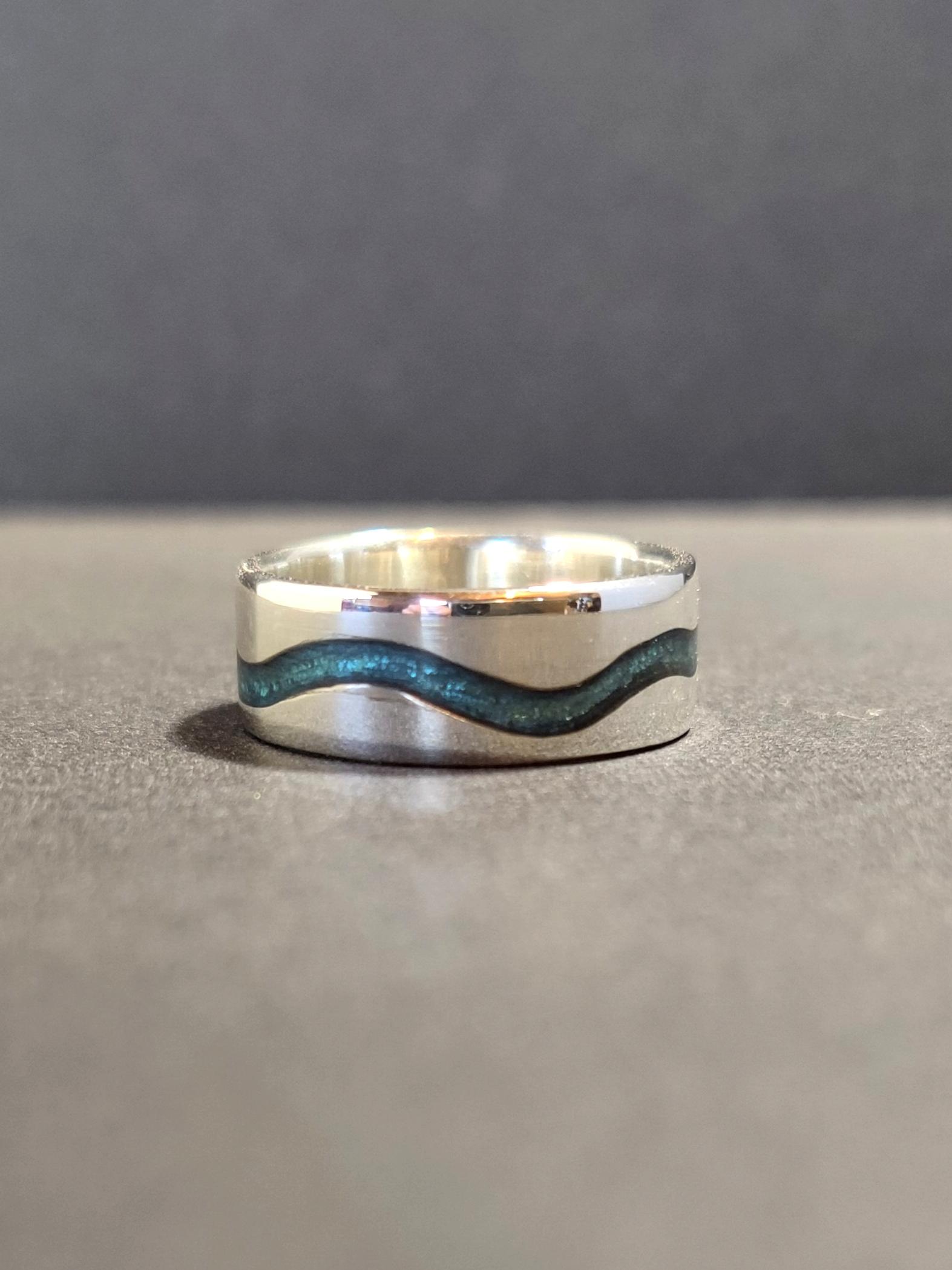 Sterling silver ocean deals wave ring