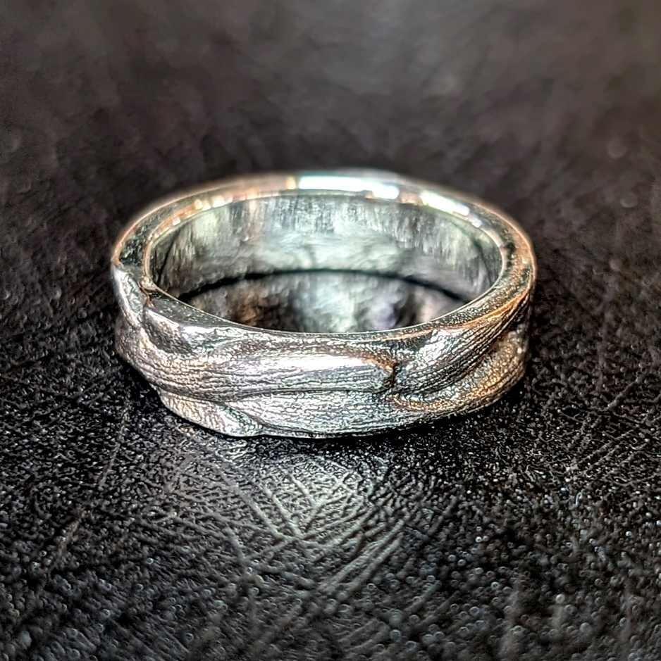 Roots textured Ring, handmade with recycled sterling silver