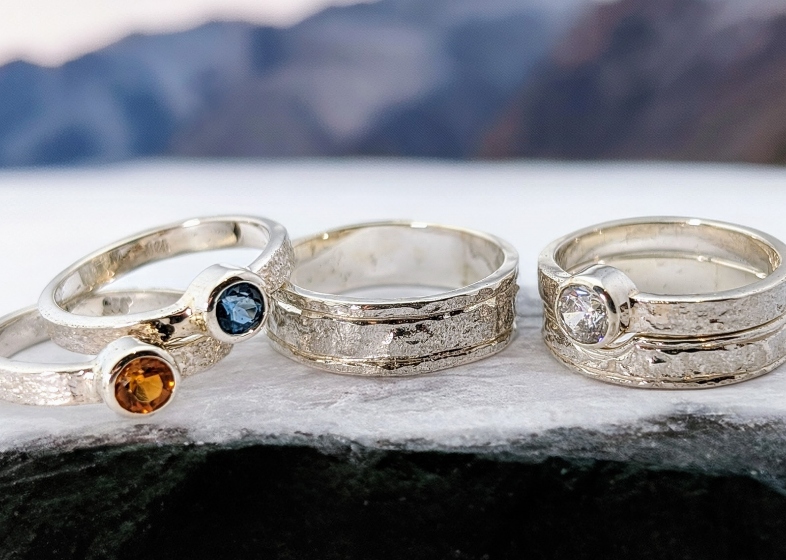 Reticulated Wedding Ring Set