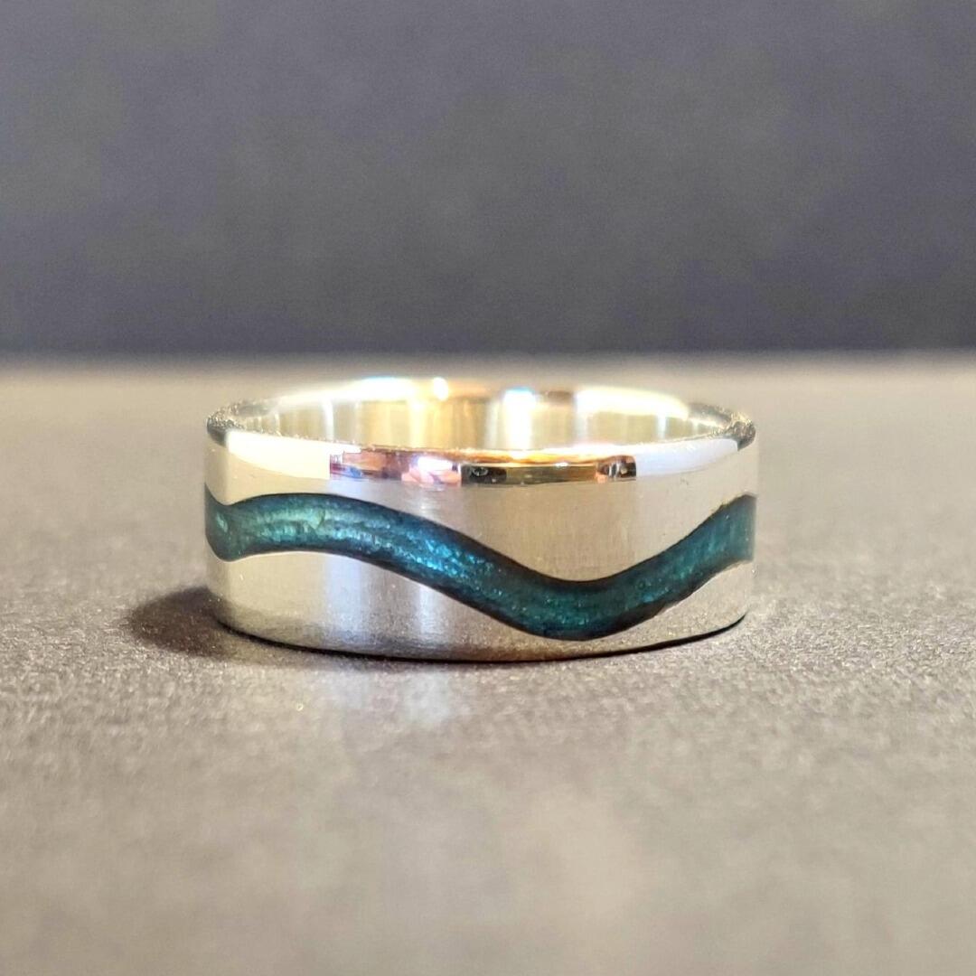 Sterling Silver Memorial Waves Ring
