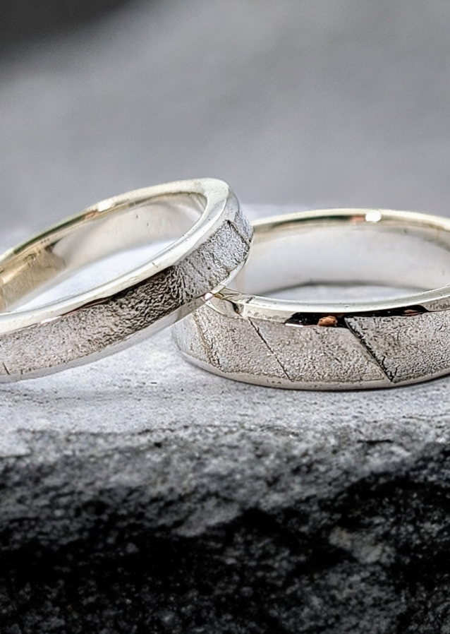 Granite Wedding Ring Set