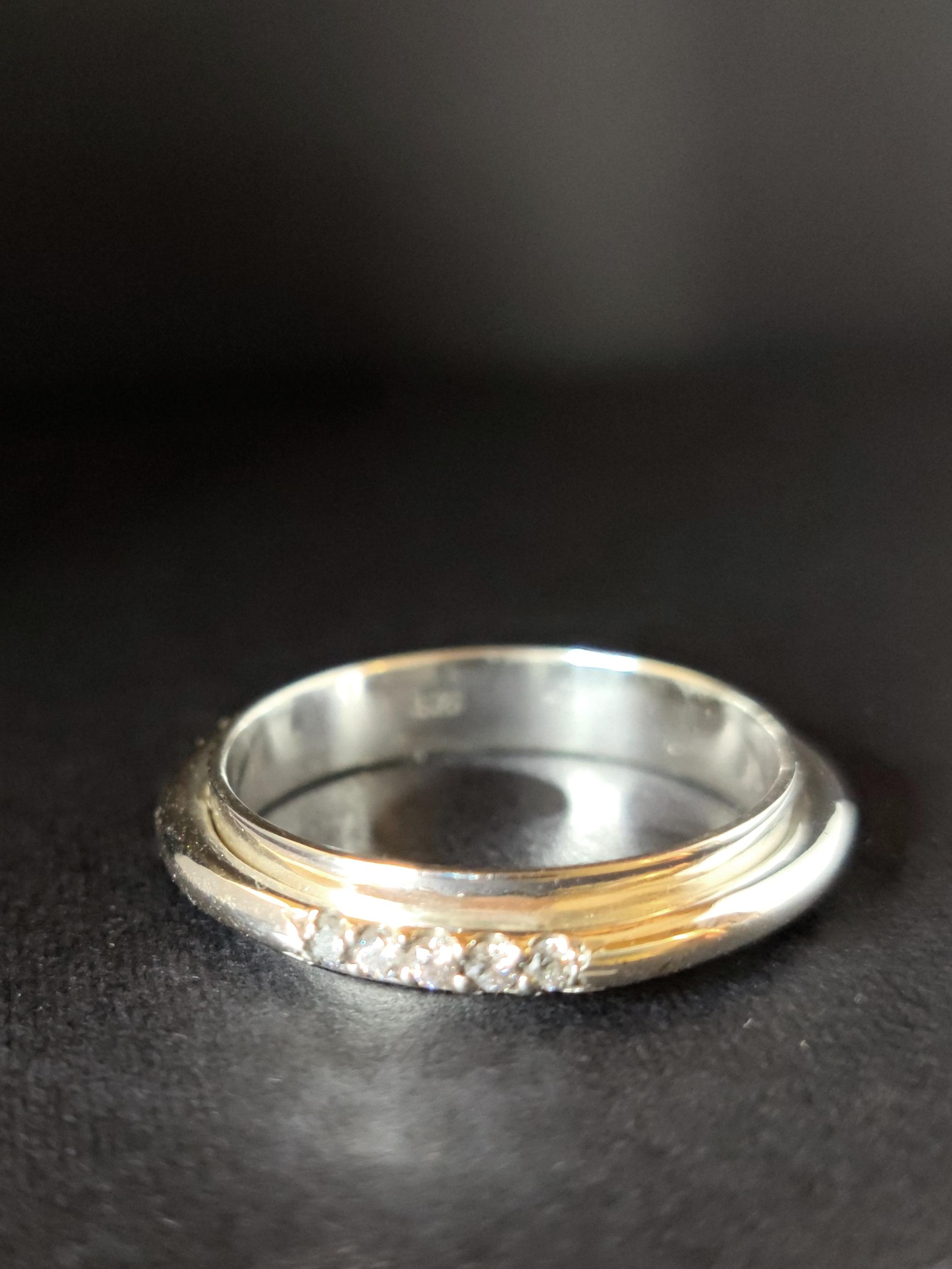 Sterling Silver Pavé Set Spinning Ring