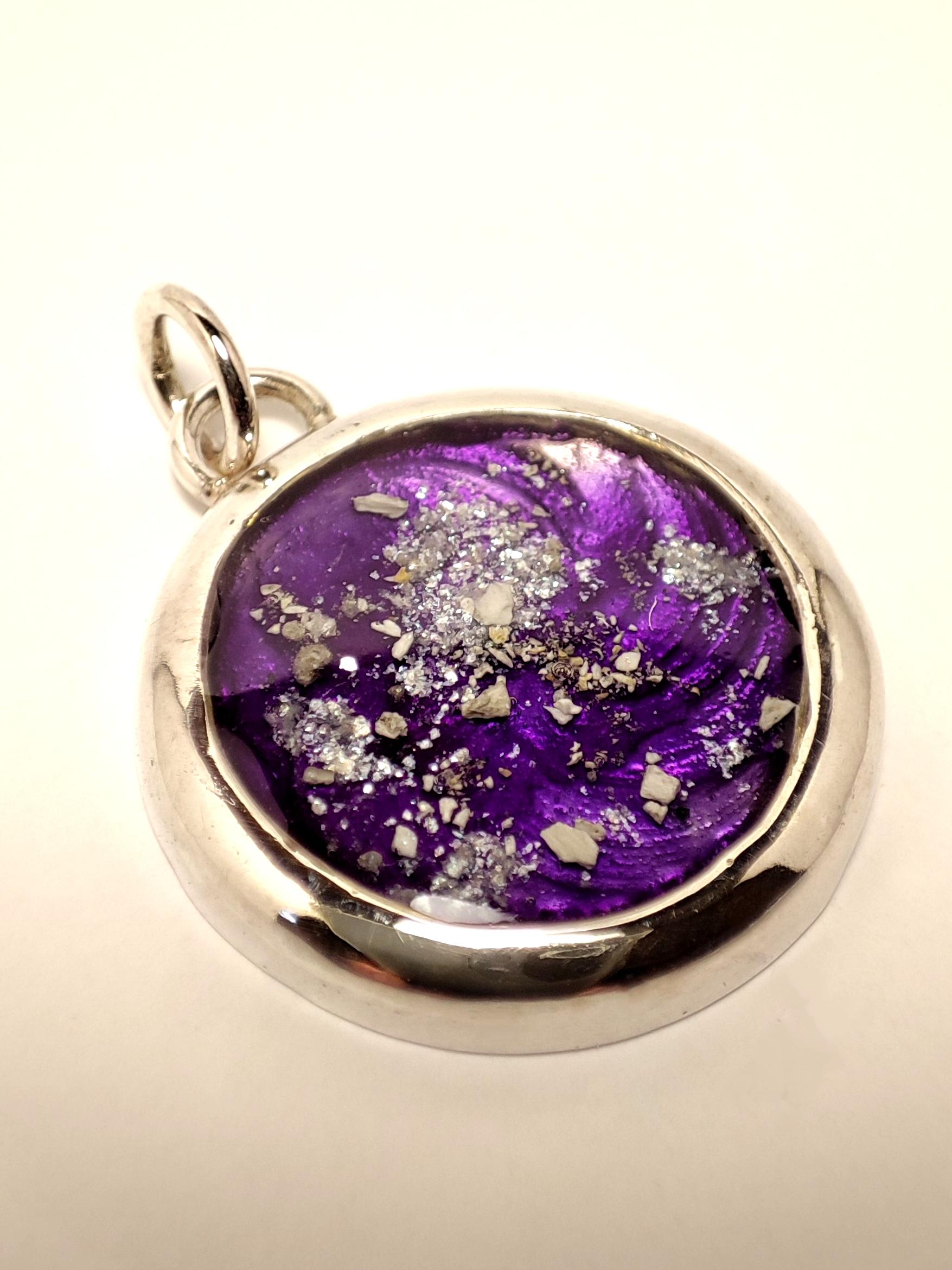 Sterling Silver Circular Memorial Pendant