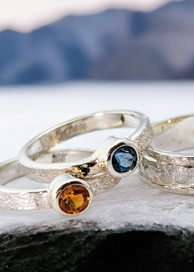 Reticulated Wedding Ring Set