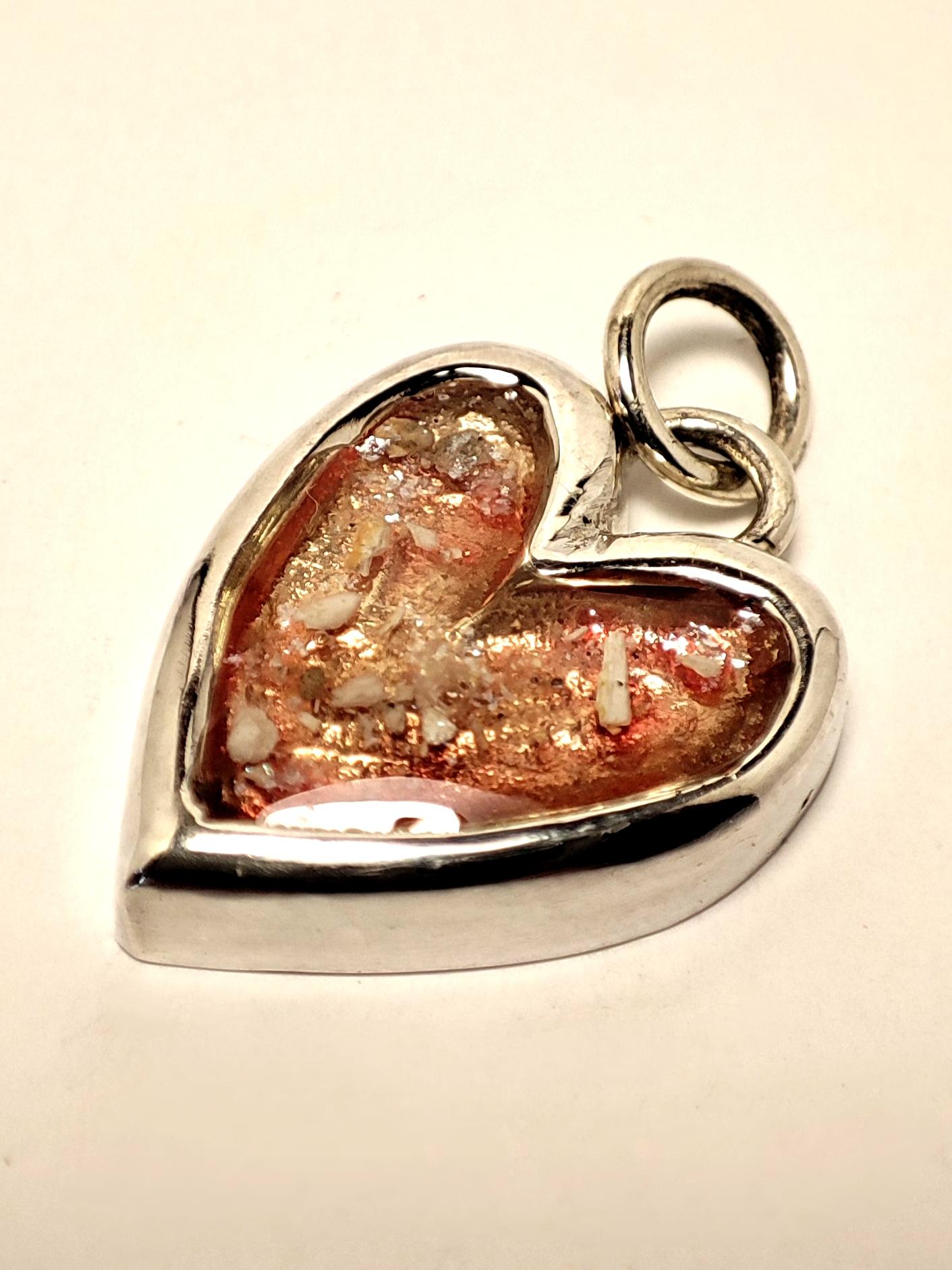 Sterling Silver Heart Memorial Pendant
