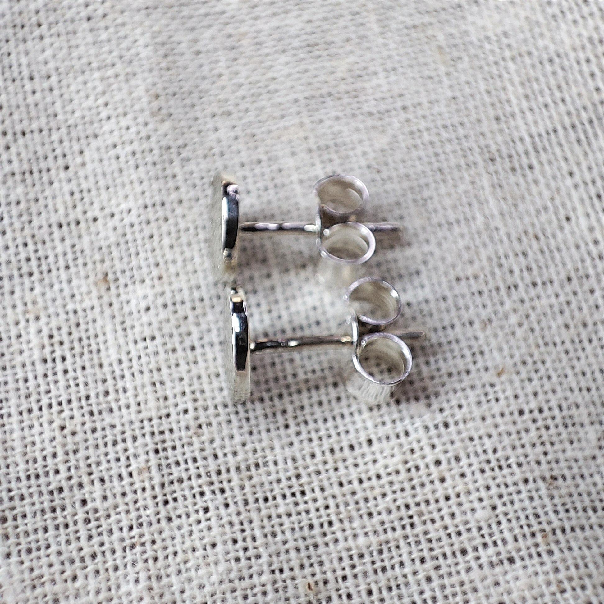 Silver hammered stud on sale earrings