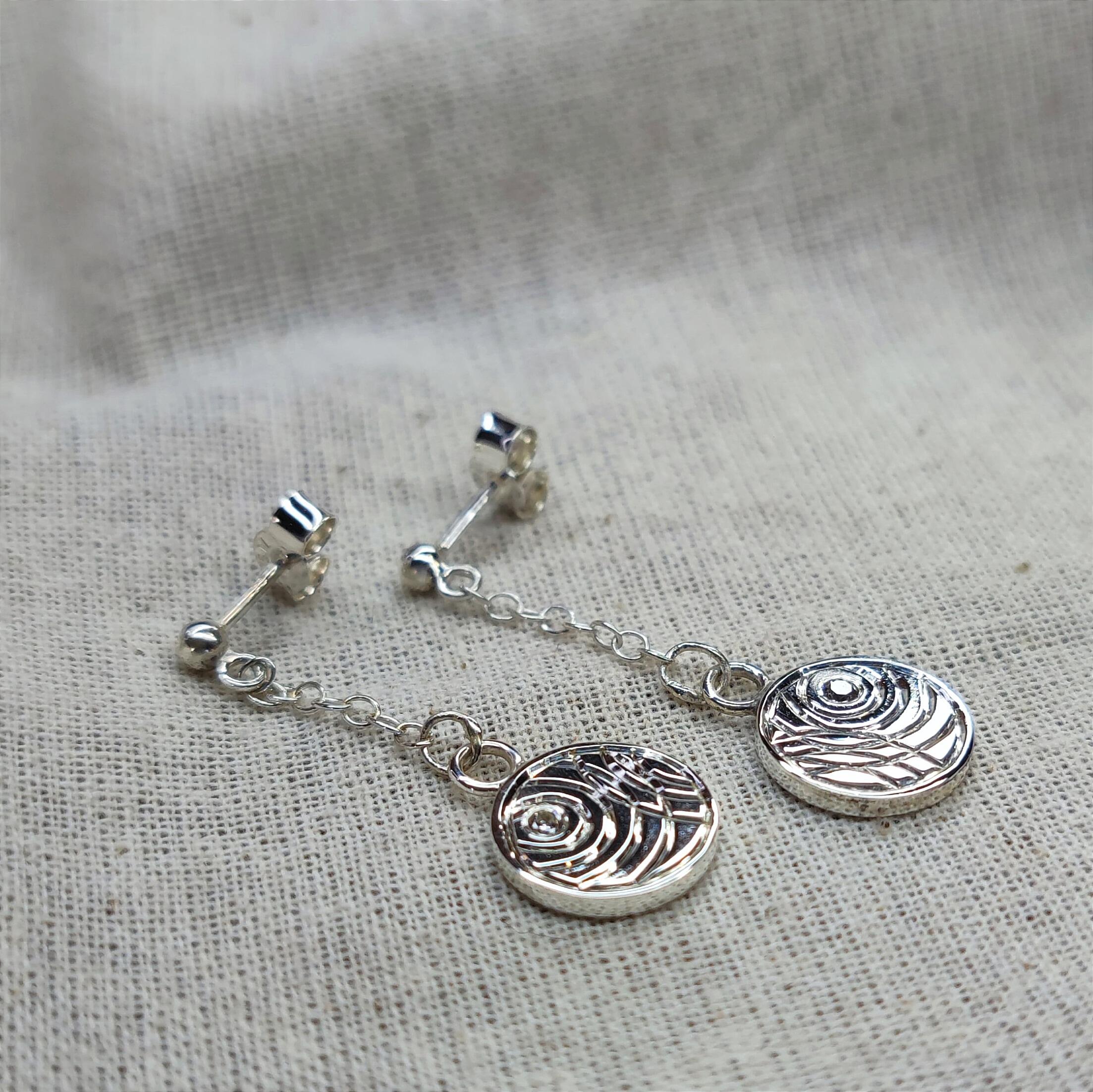 Sterling silver ripple hotsell circle stud earrings