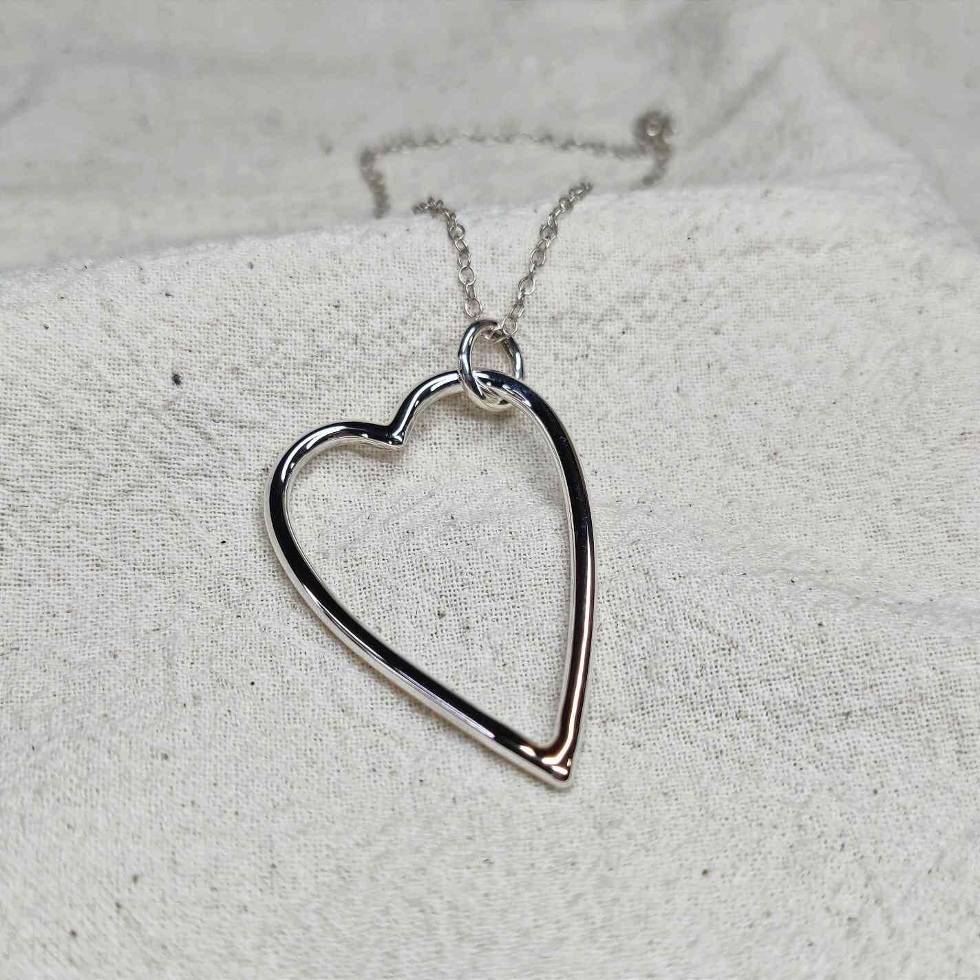 Sterling Silver Large Heart Pendant