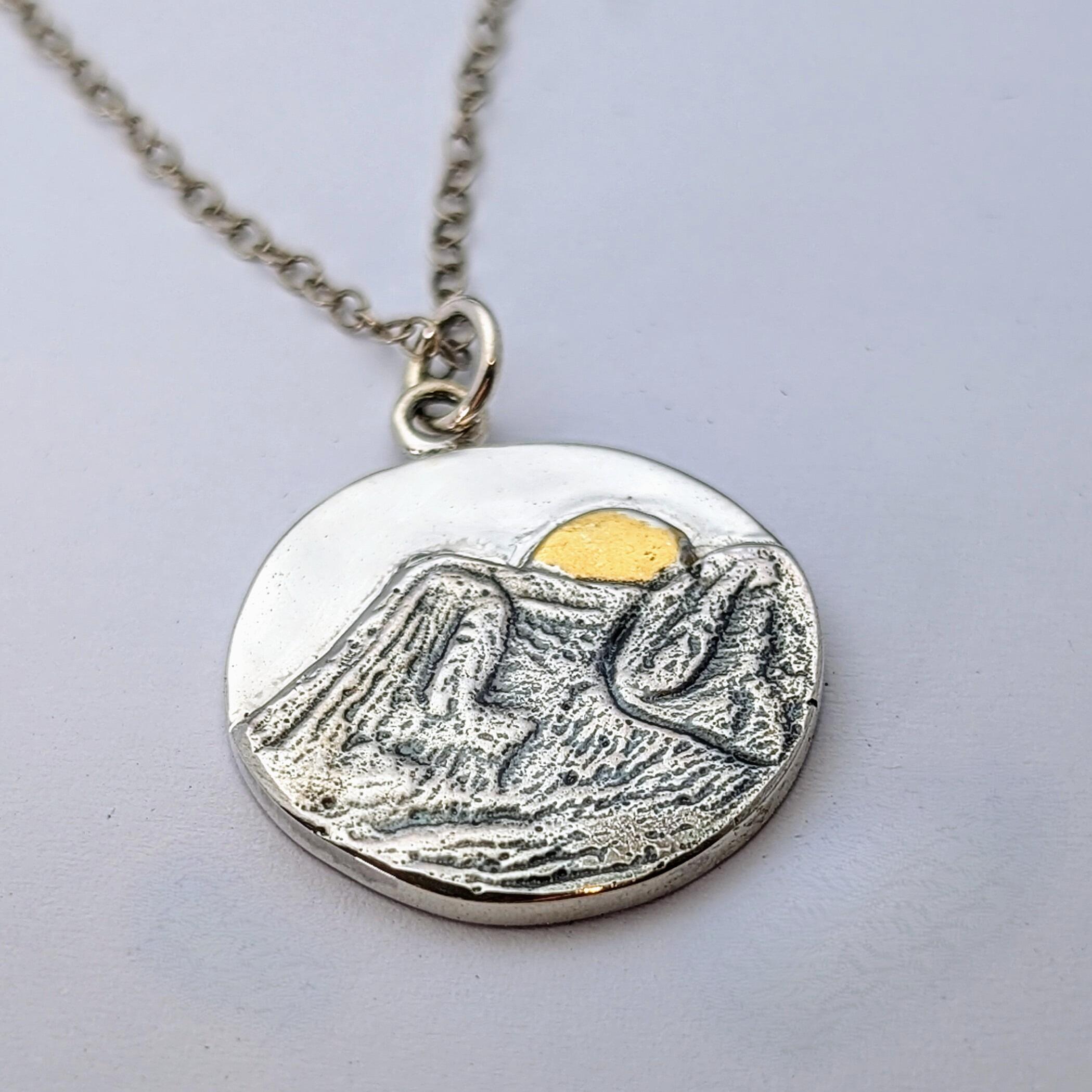 Glencoe Mountain Pendant, handmade in recycled sterling silver