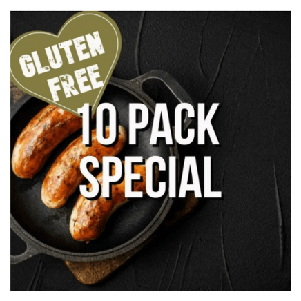 Special pack of gluten free sausages available at Supreme Sausages