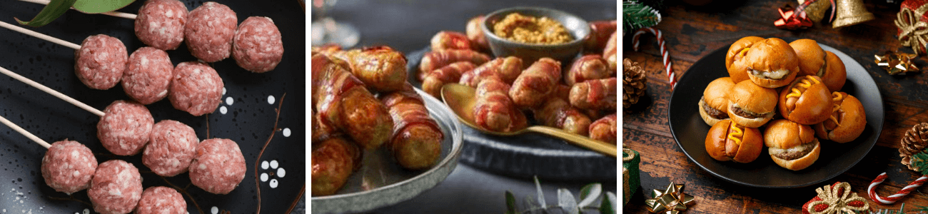Xmas buffet ideas made from Christmas sausages and sausagemeat