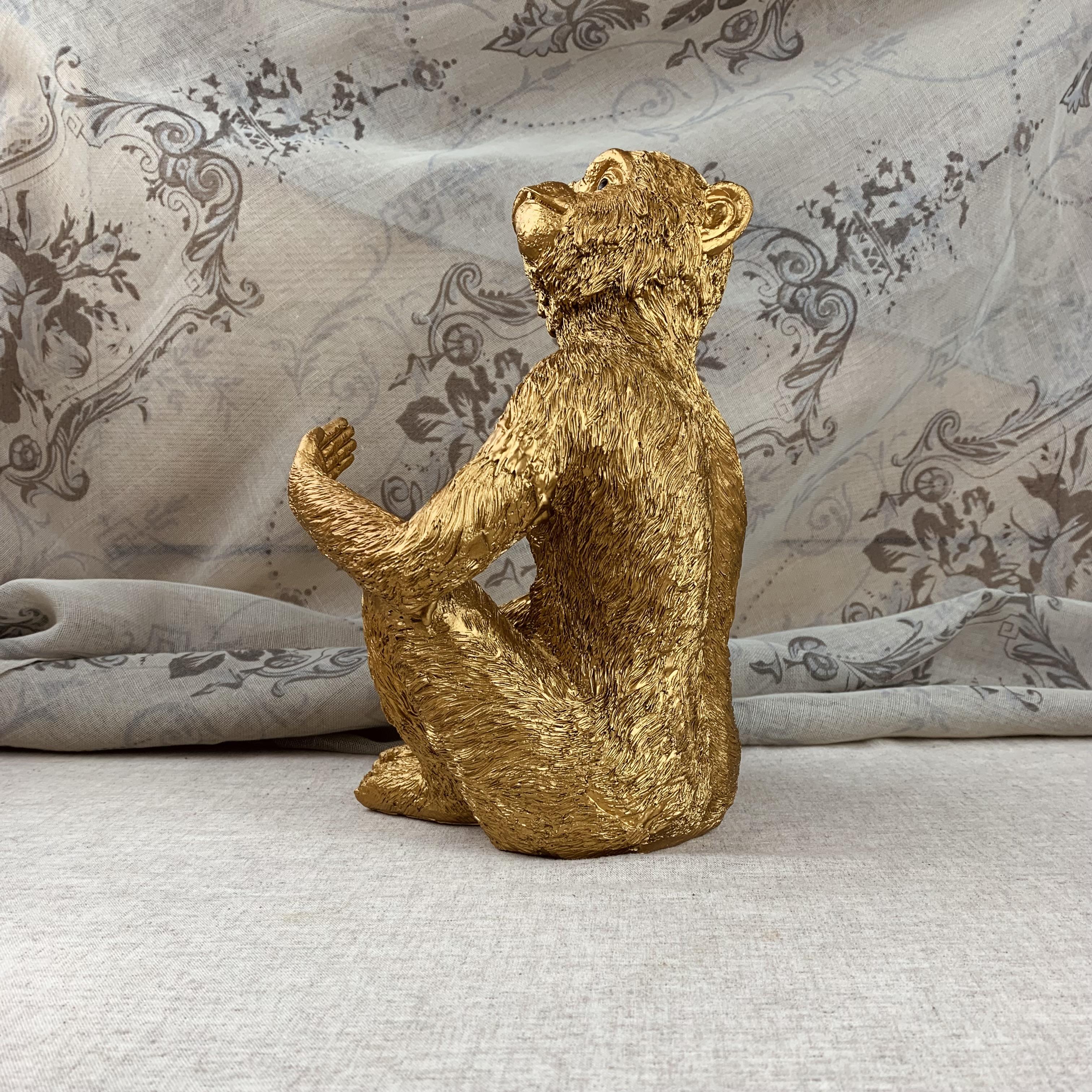 Ornate Golden Monkey Wine Bottle Holder Dinnerparty Decoration
