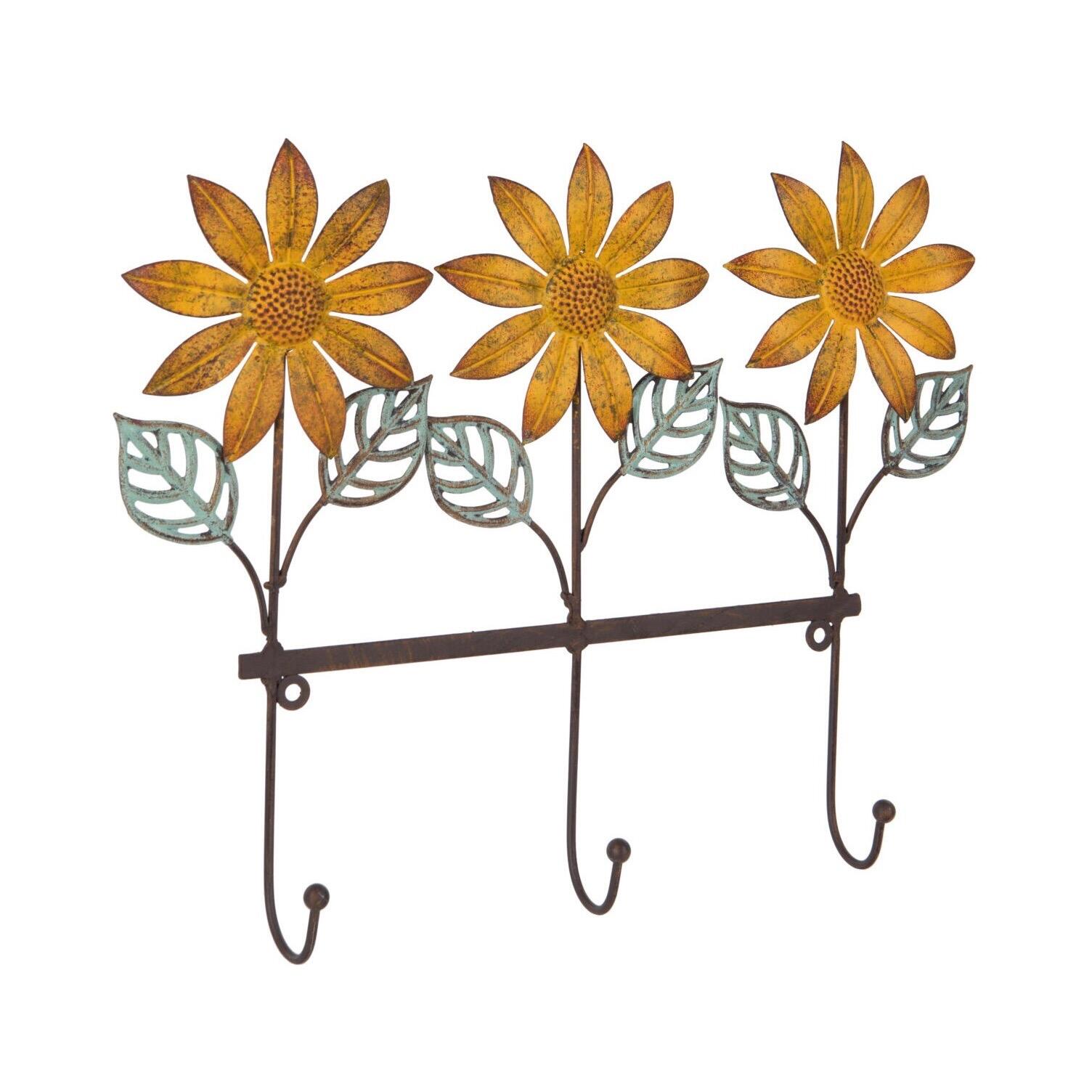 Sunflower Wall Hooks 3 Hooks