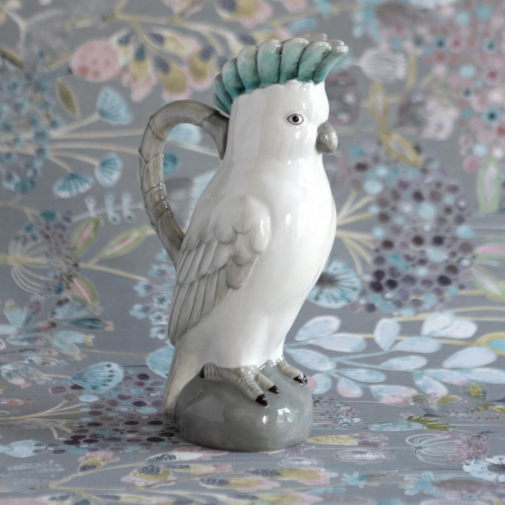 Pretty Polly Parrot Pitcher fun and quirky ceramic water jug