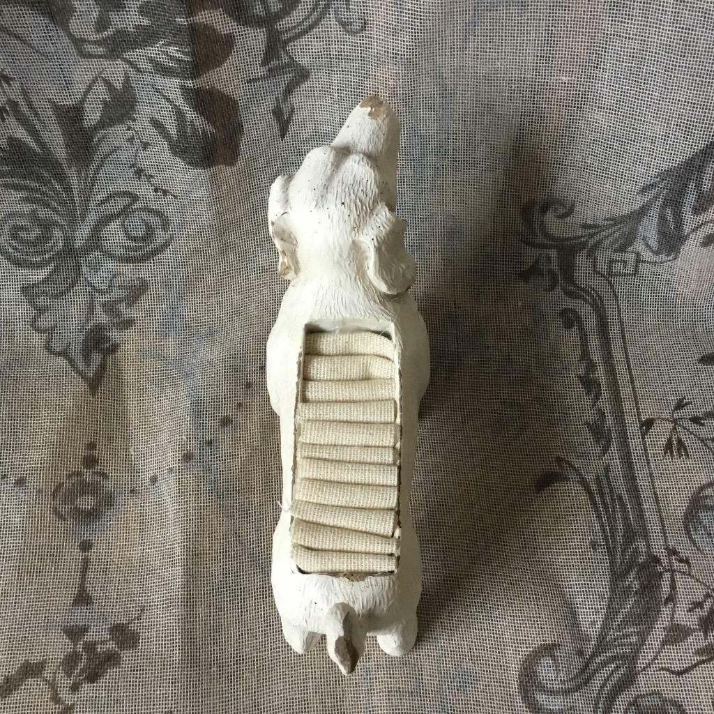 Sausage Dog Ring Holder Ivory Shabby Chic Daxie Dachshund Gift