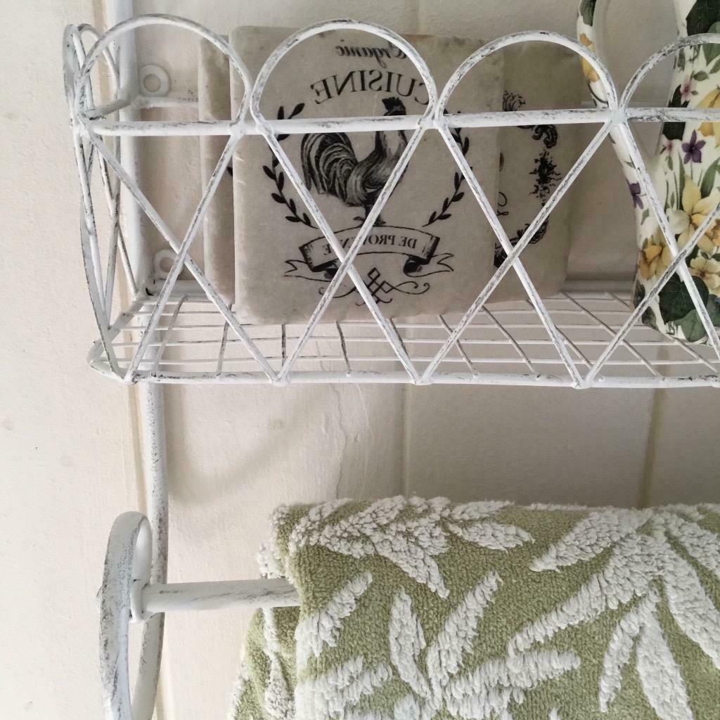 French Shabby Chic Metal Kitchen Wall, French Wire Shelves