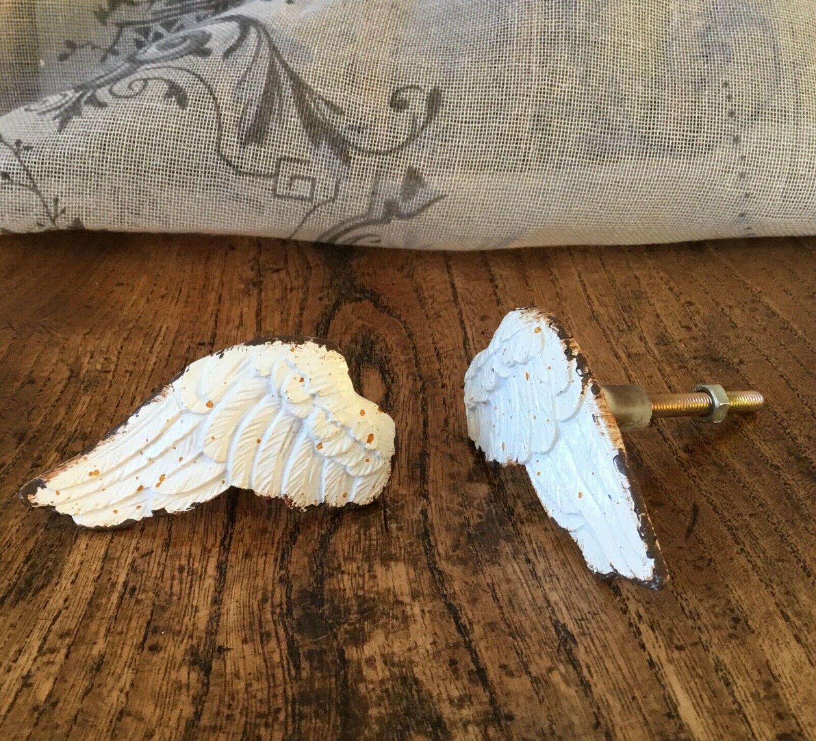 Set of 2 Angel Wing Furniture Handles for Doors and Drawers Antique