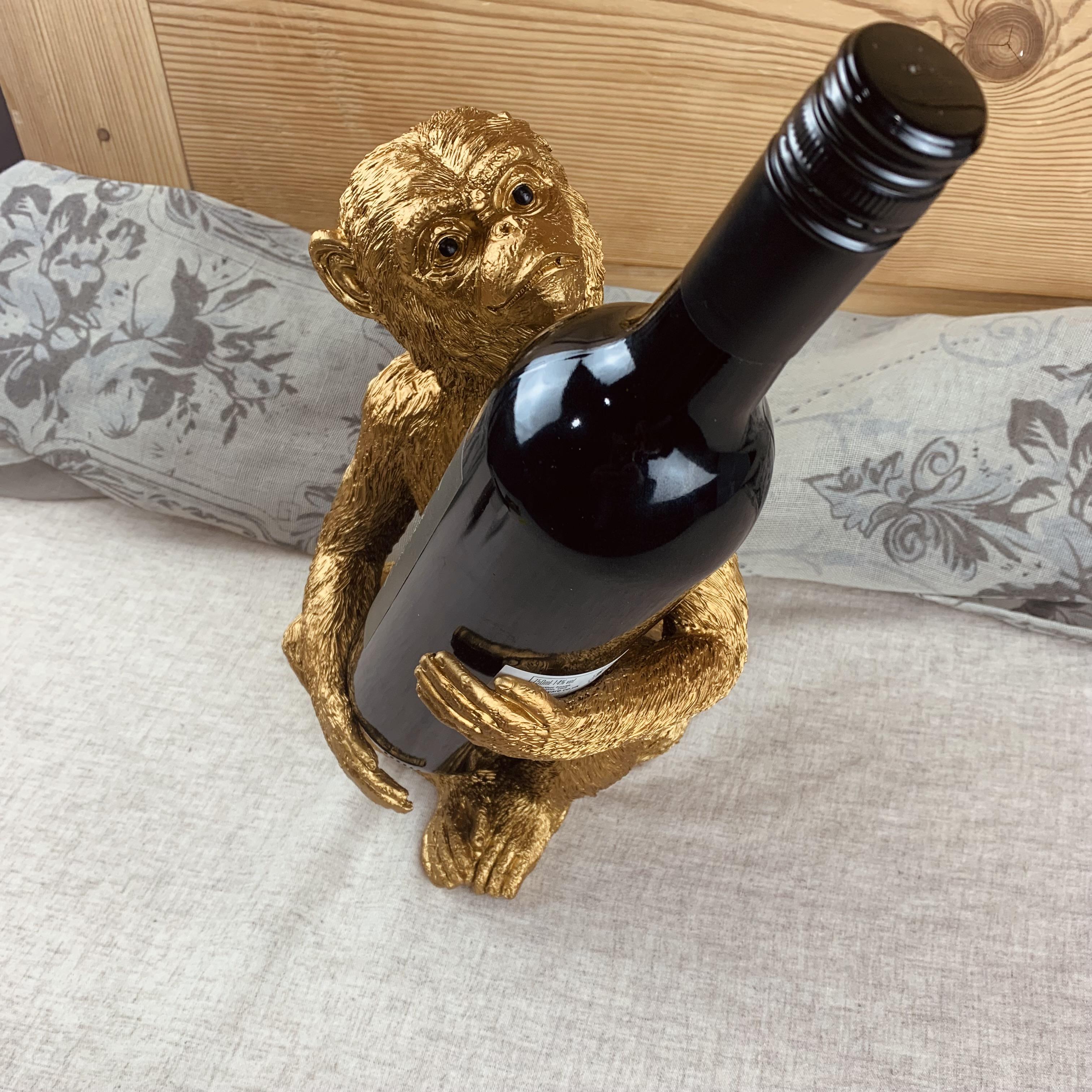 Ornate Golden Monkey Wine Bottle Holder | Dinner-party Decoration ...