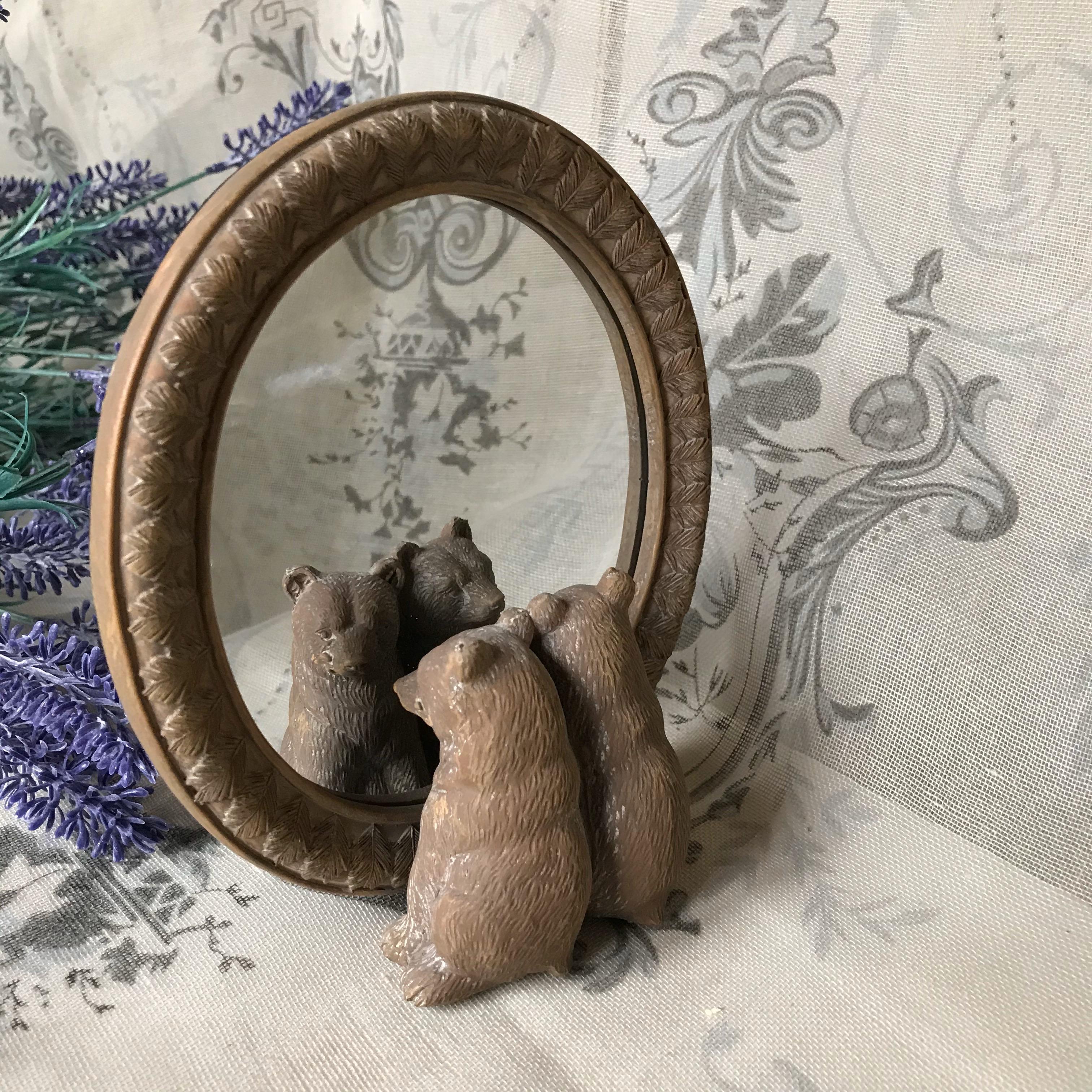 Bears Mirror Freestanding Decorative Vanity Mirror Vintage Hare