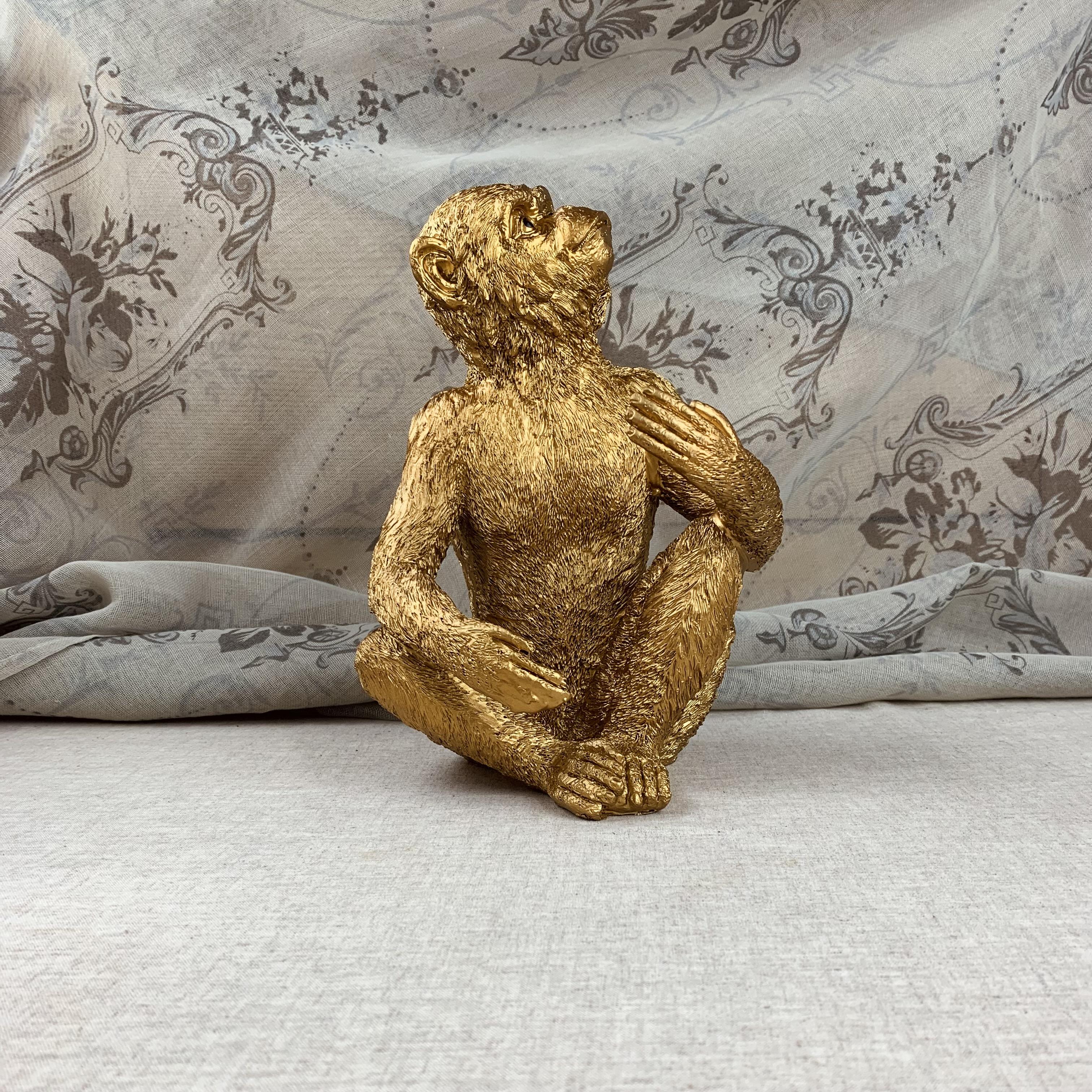 Ornate Golden Monkey Wine Bottle Holder Dinnerparty Decoration