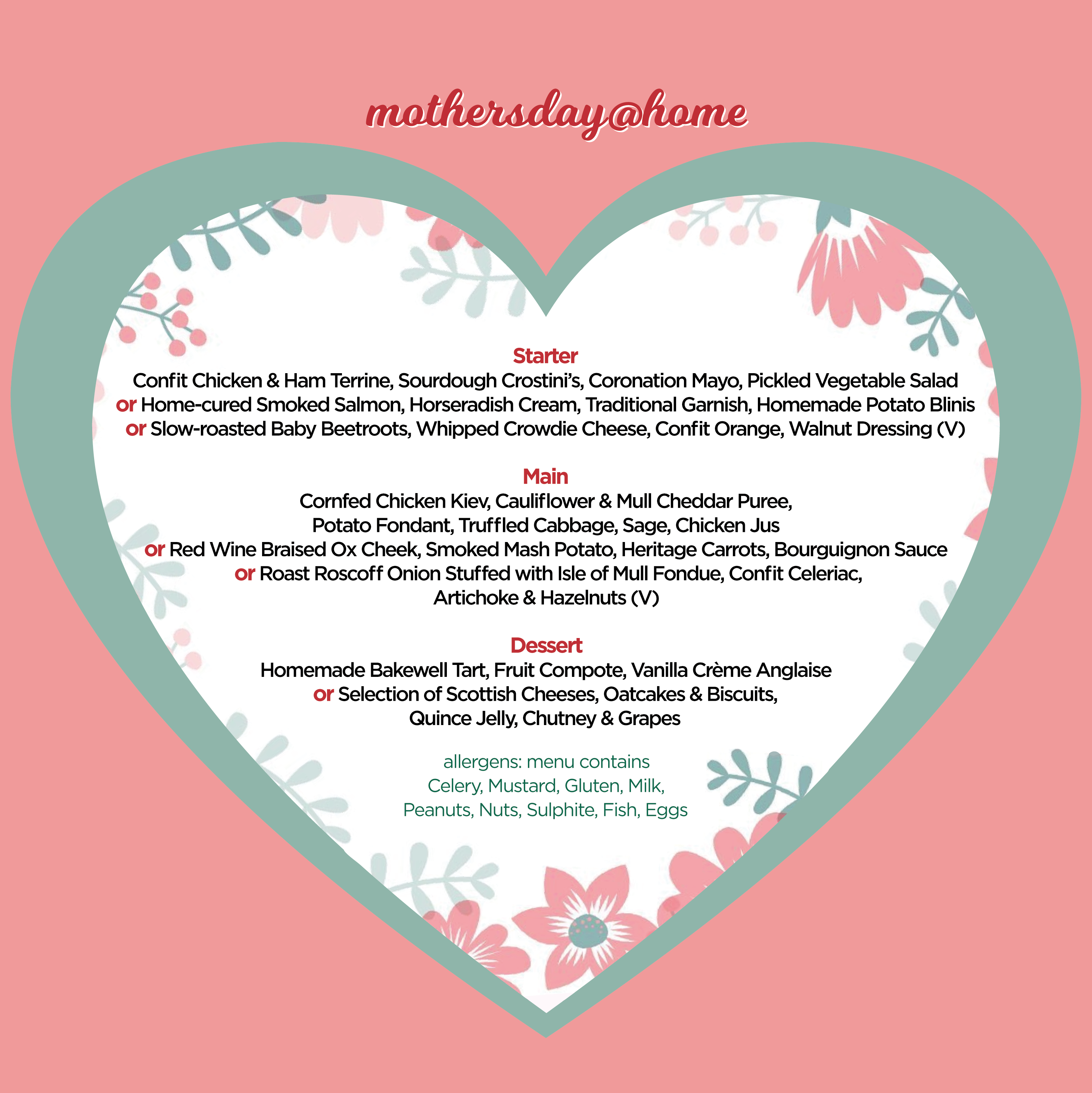 Mother's Day at Home menu
