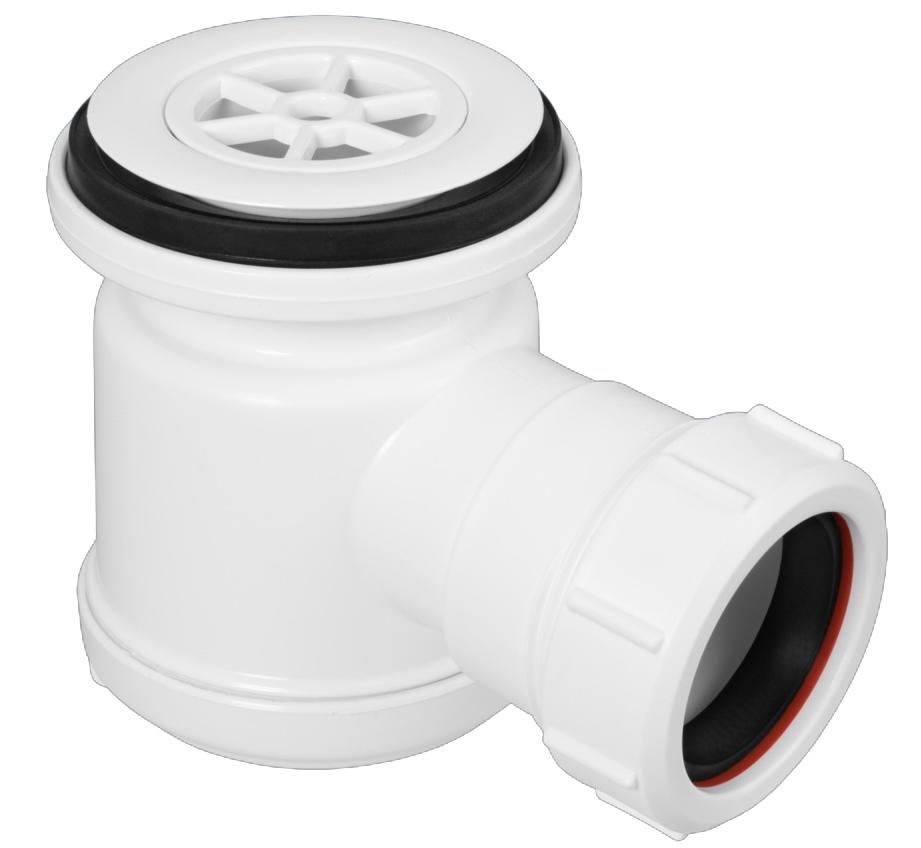 McAlpine STW1R shower trap with 19mm seal & 70mm white plastic flange