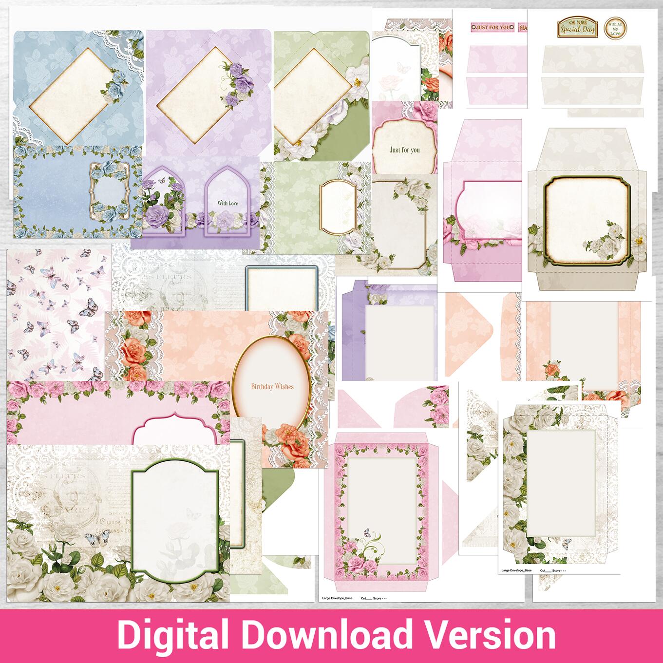 Chateau Rose Inserts and Envelopes Kit Digital Download