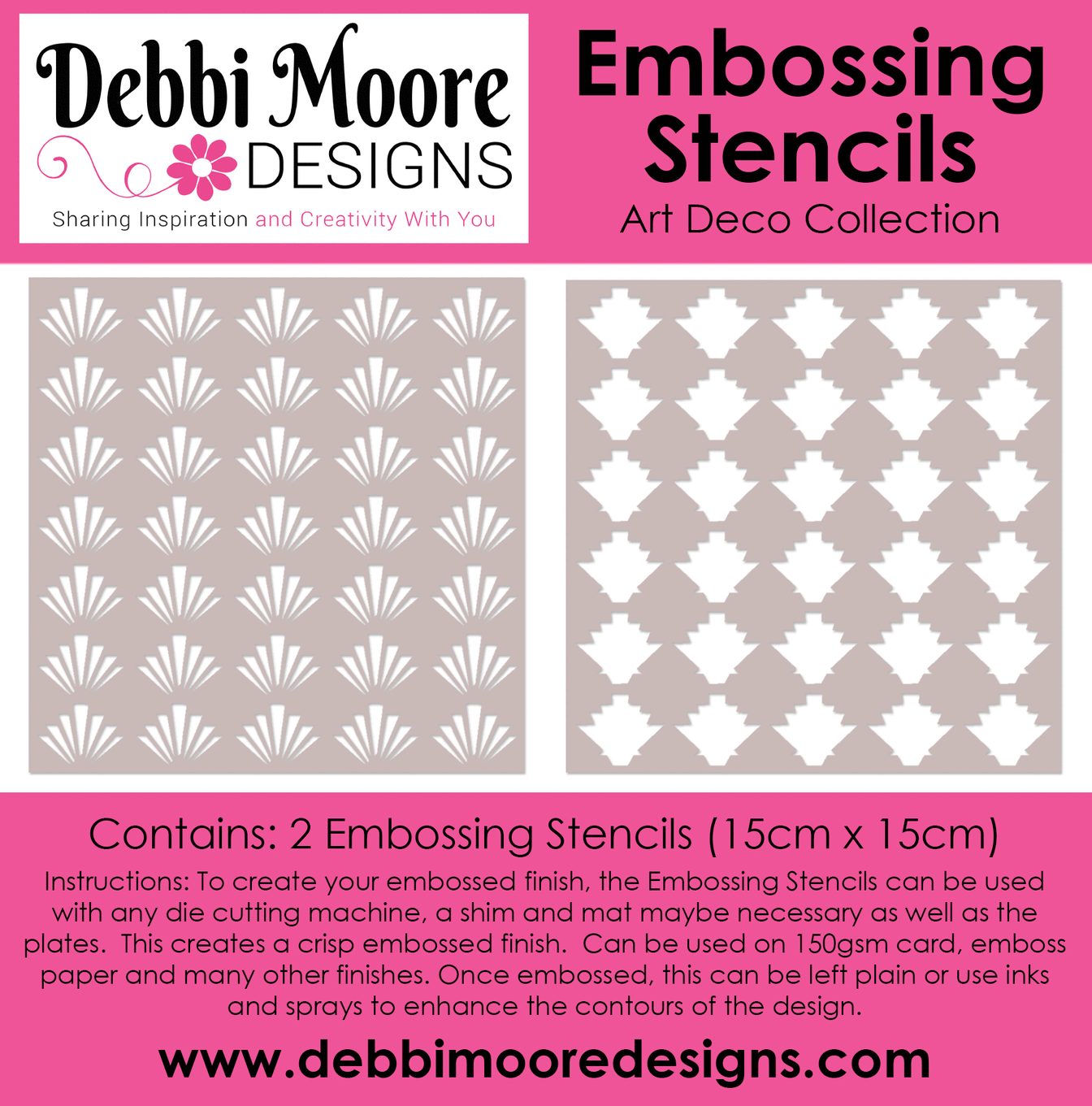 Embossing Stencils Art Deco Collection Set 1