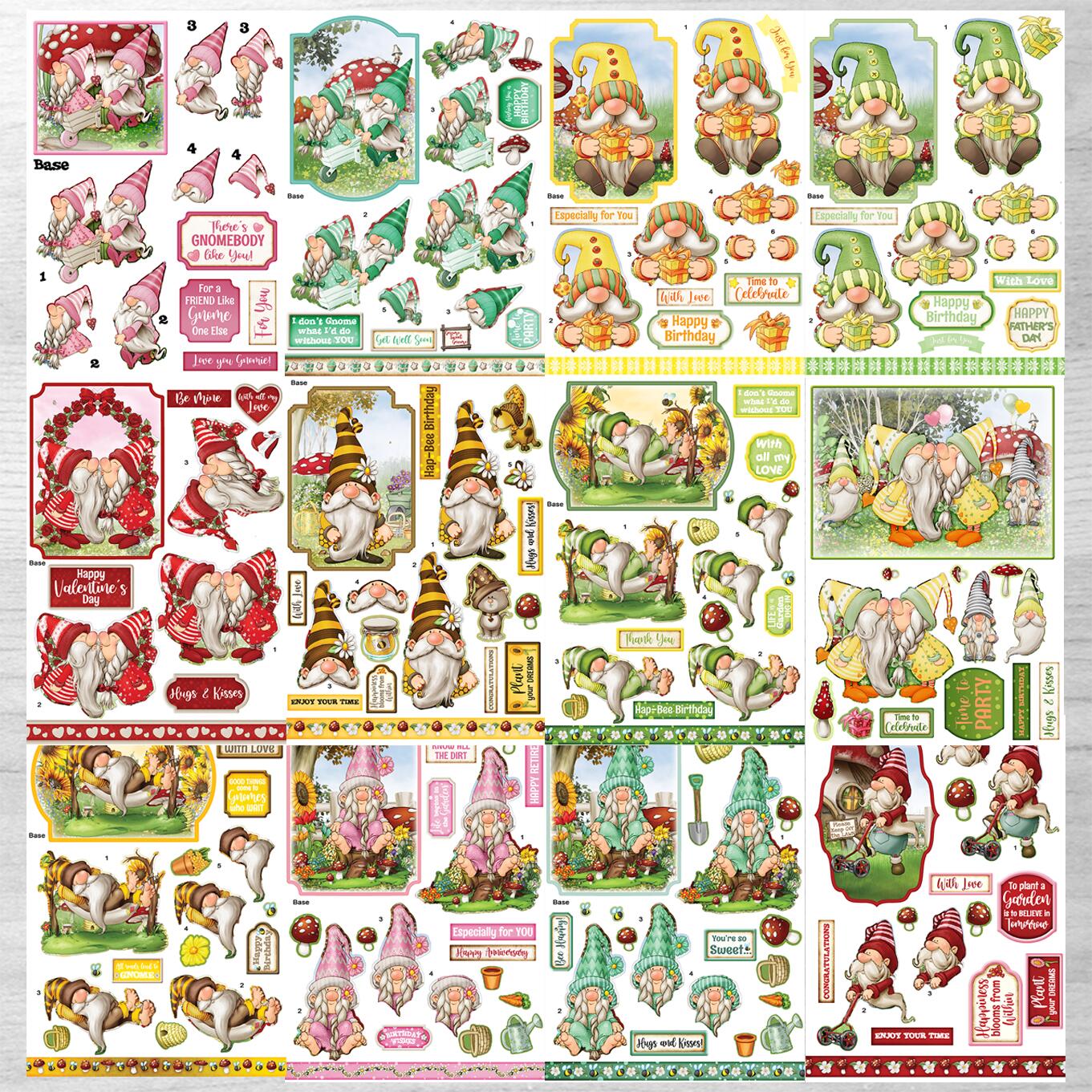 FB4000 Gardening Gnomes Decoupage Fun Cardmaking Kit with Forever Code