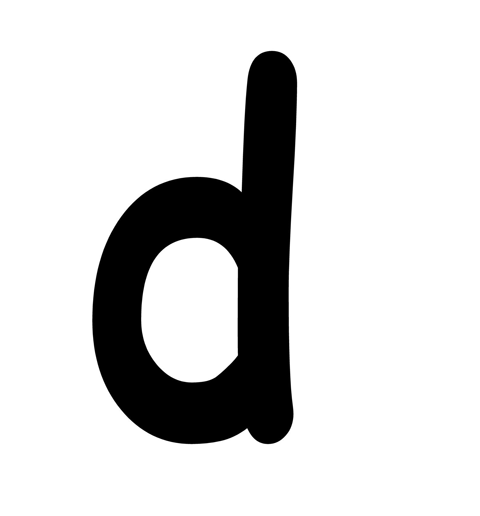 Informal Font Lower Letter D