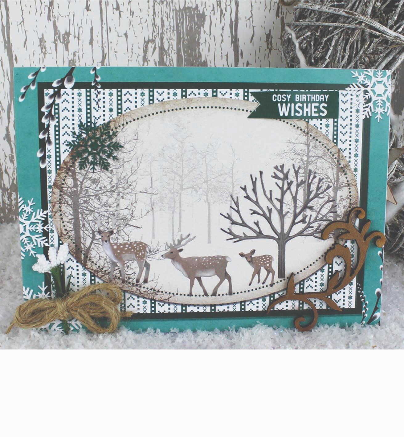 Winter Woodland Metal Die Set, crafting sheets with Forever Code FB3163