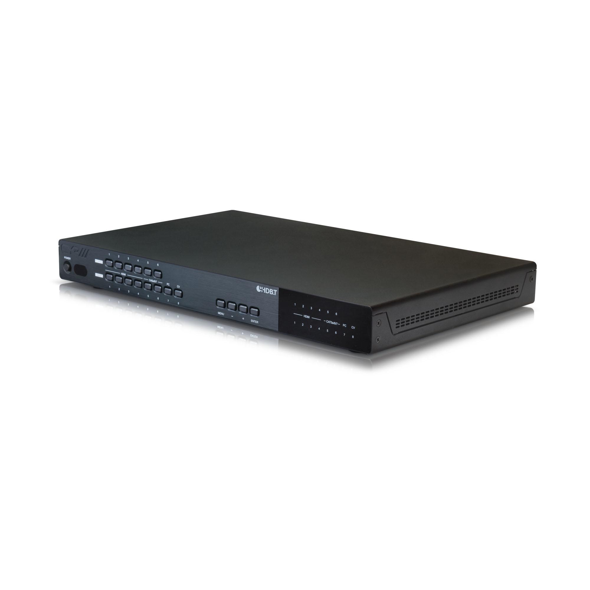 EL-5500-HBT 8 x 4 HDBaseT™ / HDMI / VGA Presentation Switch (with switchable digital bypass output)