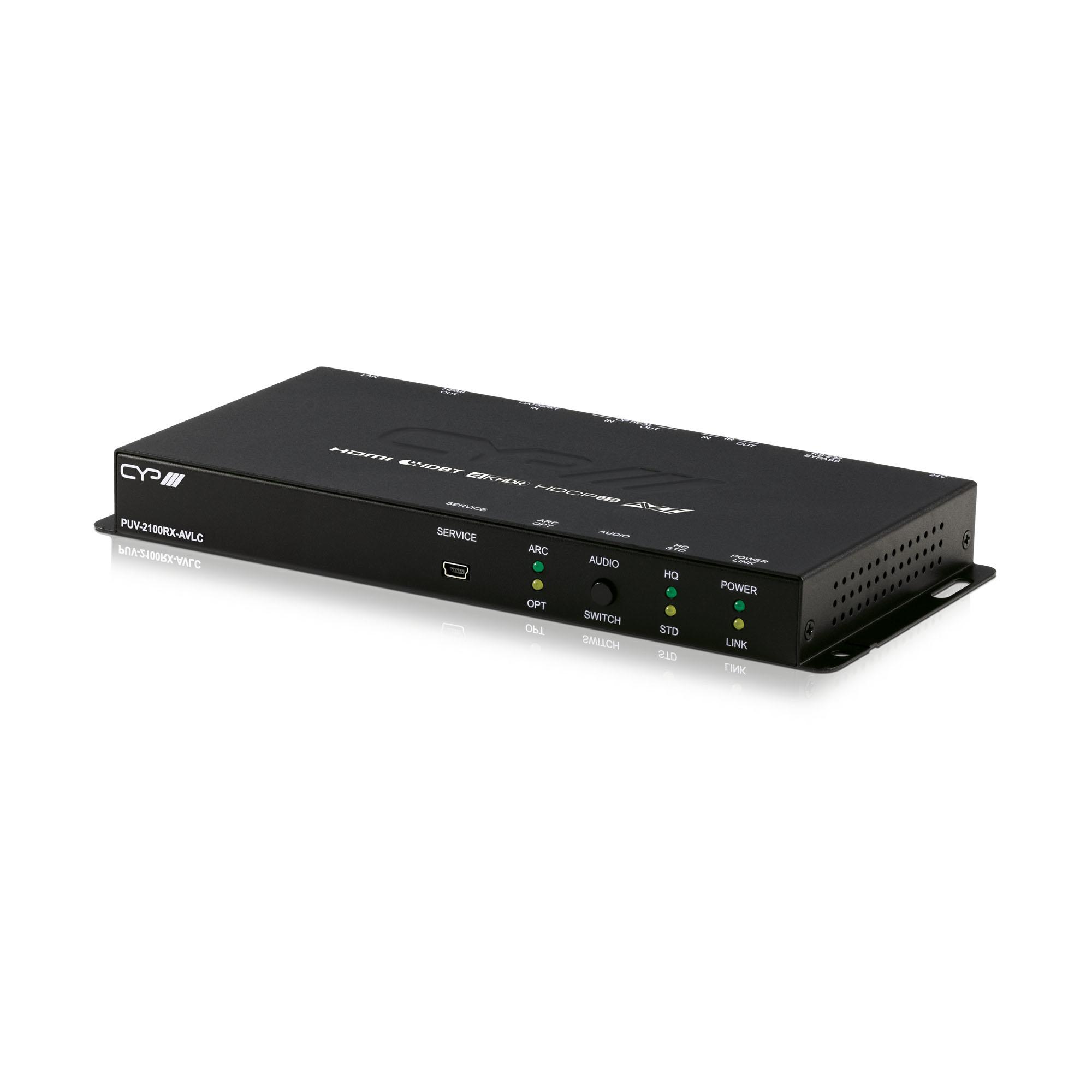 PUV-2100RX-AVLC 4KUHD HDR HDMI over HDBaseT Receiver with IR, RS232, PoH, Lan & ARC