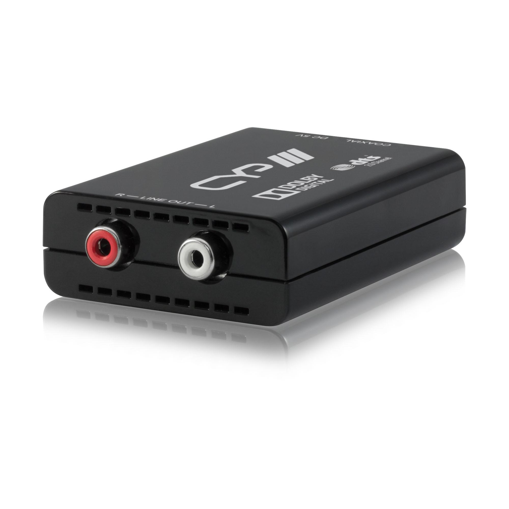 AU-D5D Coaxial to L/R Stereo Audio Converter (DAC) with Dolby/DTS Digital Decoder