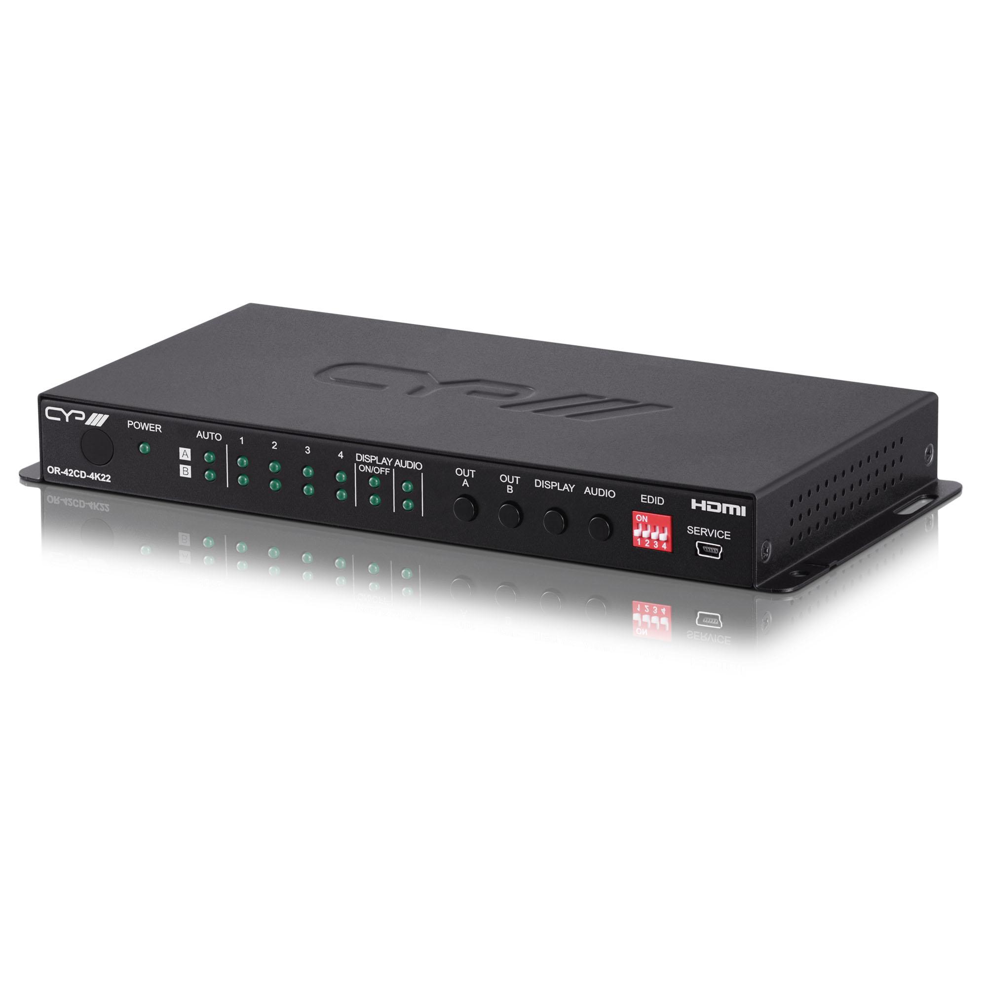 OR-42CD-4K22 4 x 2 HDMI Matrix Switcher with Audio Output (4K, HDCP2.2, HDMI2.0)