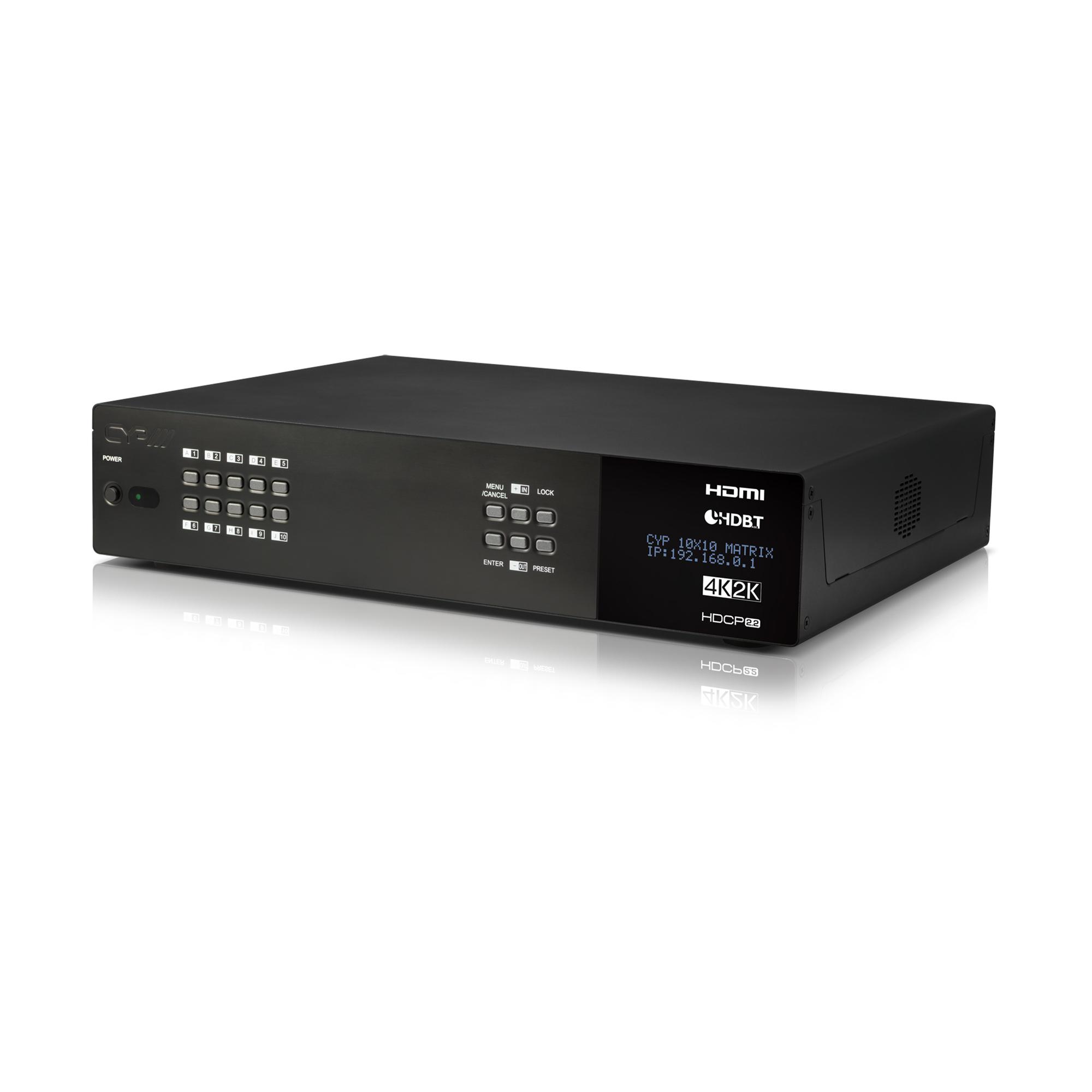 PUV-1082-4K22N 10 x 10 HDMI HDBaseT™ Matrix with Audio Matricing (4K, HDCP2.2, HDMI2.0, PoH, LAN, OAR, 100m)
