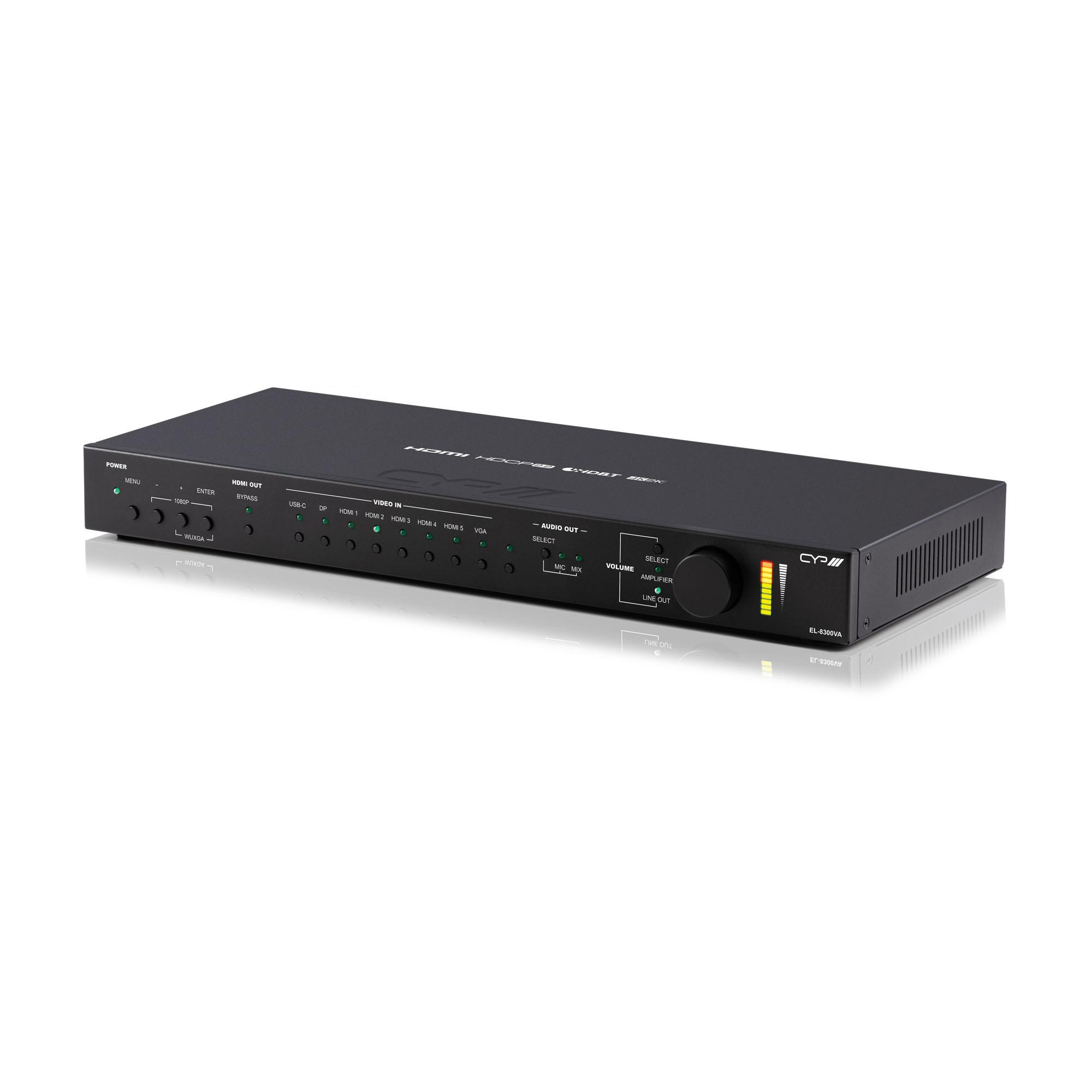 EL-8300VA UHD+ 8x2 Multi-Format to HDMI/HDBT Switcher with Scaler