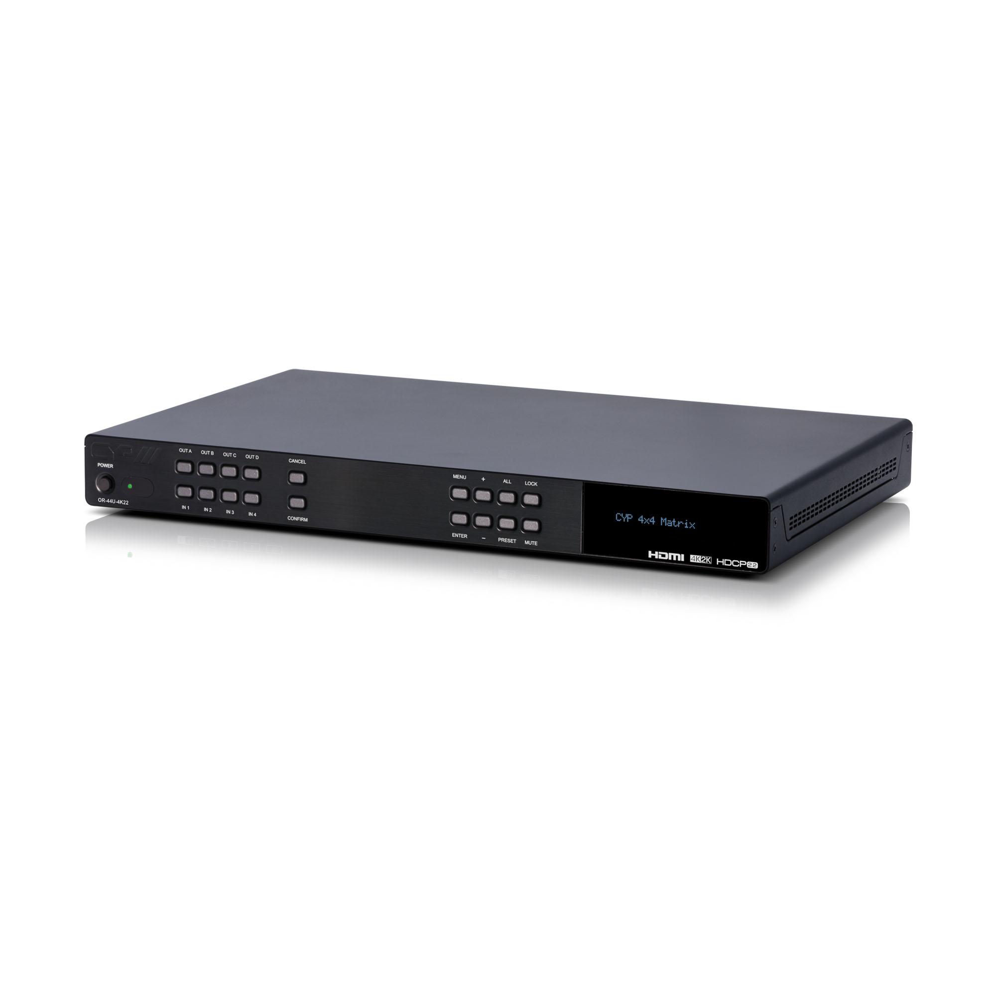 OR-44U-4K22 4 x 4 HDMI Matrix Switcher (6G, 4K, HDCP2.2, HDMI2.0, USB Power)