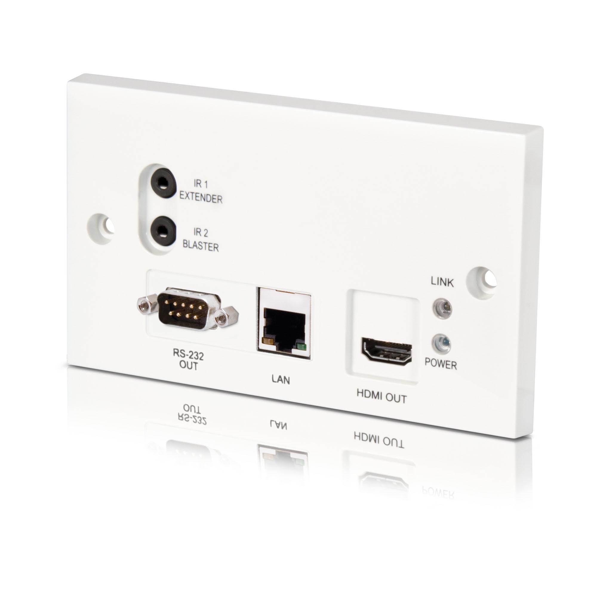 PU-507WPRX 5-Play HDBaseT™ Wall Plate Receiver (inc. PoC & single LAN, up to 100m)
