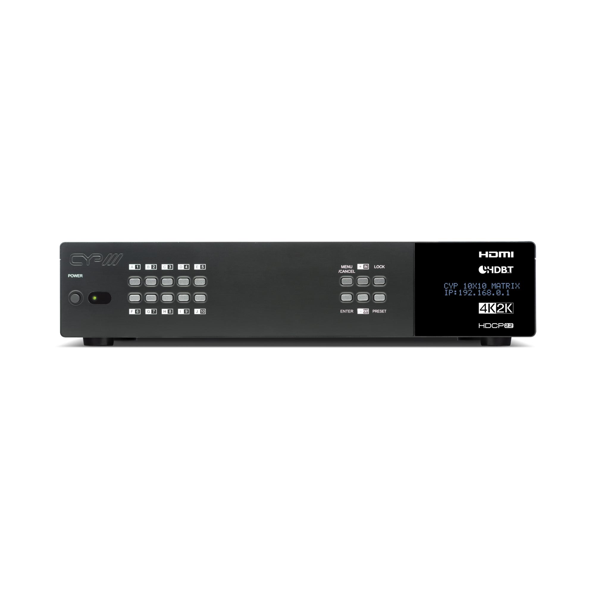 PUV-1082PL-4K22N 10 x 10 HDMI HDBaseT™ LITE Matrix with Audio Matricing (4K, HDCP2.2, HDMI2.0, PoH, OAR, 60m)