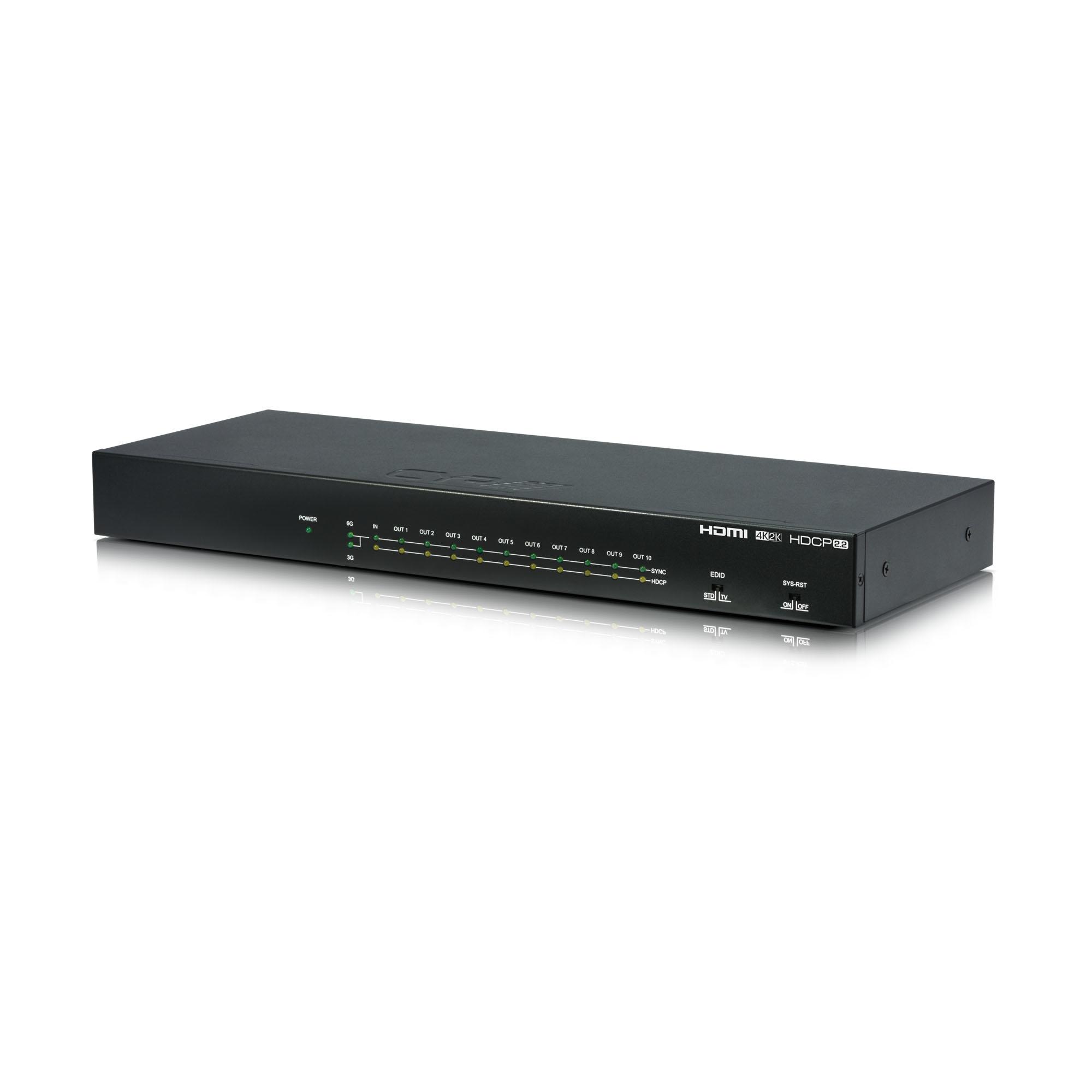 QU-10-4K22 1 to 10 HDMI Distribution Amplifier (4K, HDCP2.2, HDMI2.0)