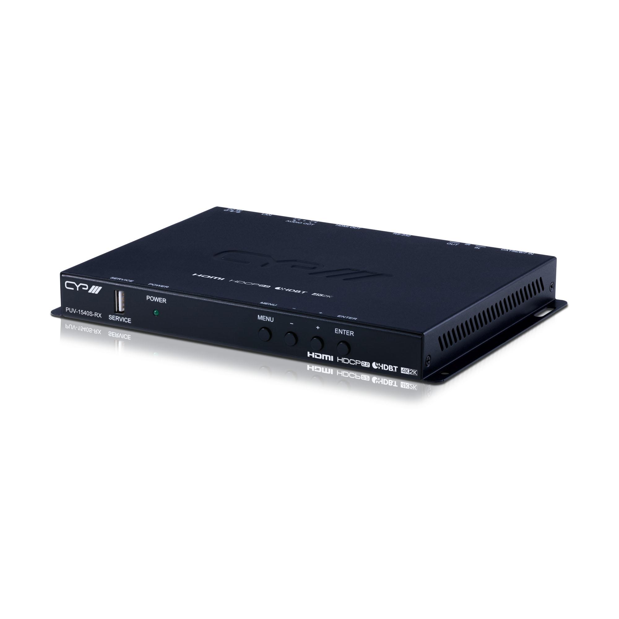PUV-1540S-RX 100m HDBaseT™ Slimline Transmitter (4K, HDCP2.2, PoH, LAN, OAR)