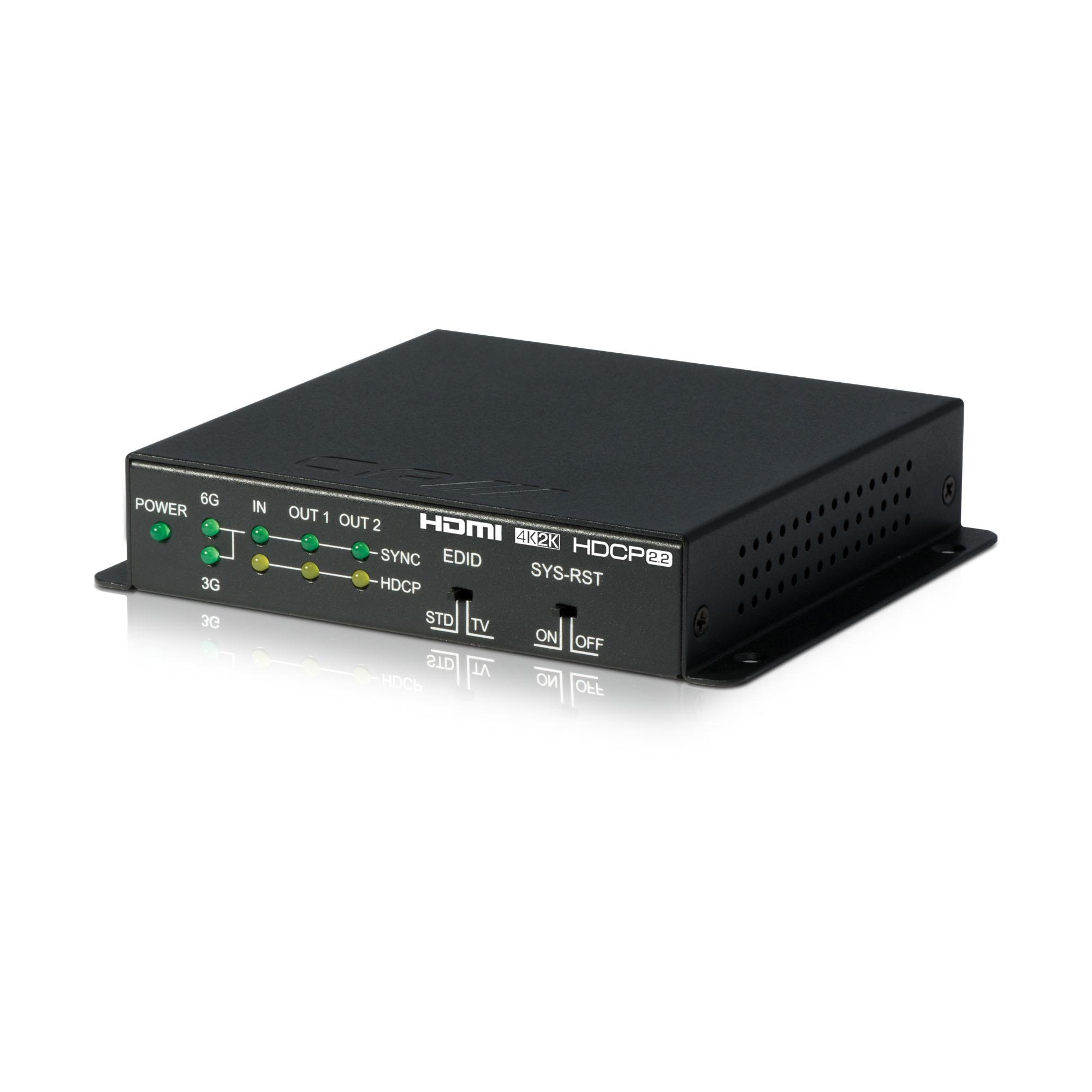 QU-2-4K22 1 to 2 HDMI Distribution Amplifier (4K, HDCP2.2, HDMI2.0)