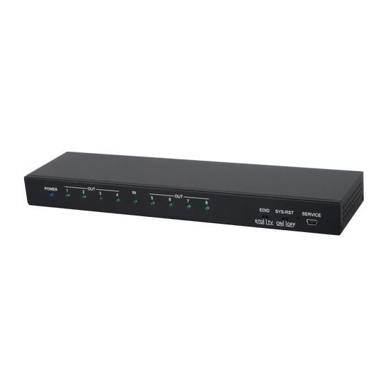 QU-8MS 1 to 8 HDMI Distribution Amplifier with System Reset