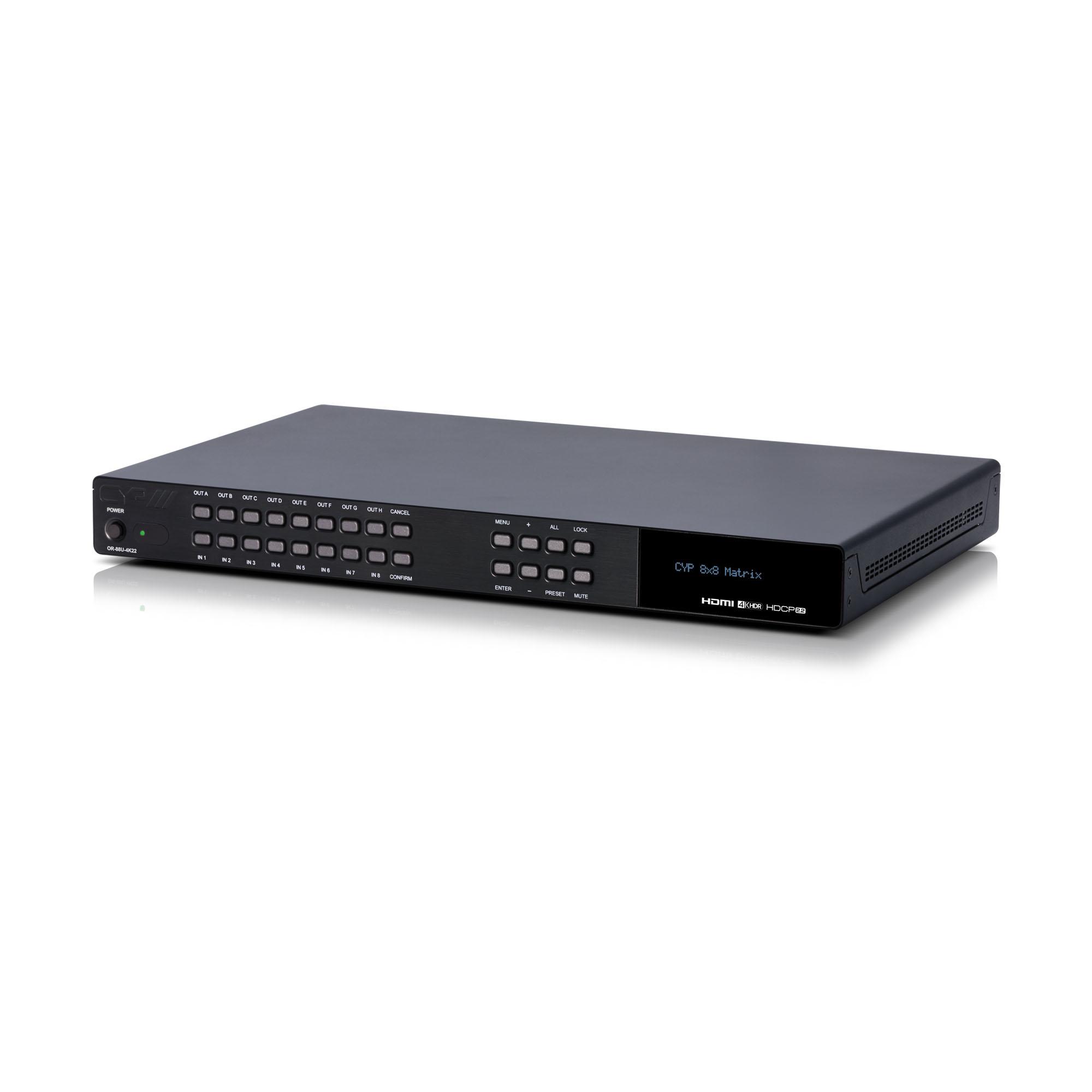 OR-88U-4K22 8 x 8 HDMI Matrix Switcher with USB Power (6G, 4K, HDCP2.2, HDMI2.0)